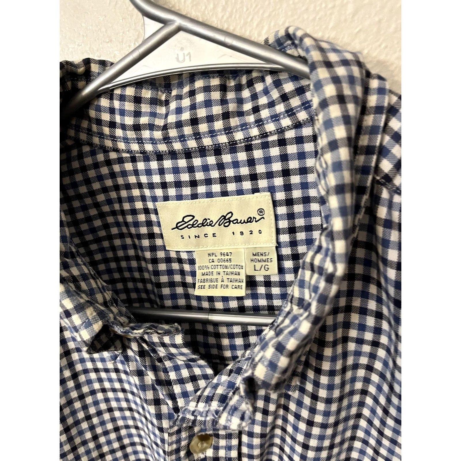Eddie Bauer Eddie Bauer Shirt Men's Size Large Blue Gingham Short Sleeve Button Size US L / EU 52-54 / 3 - 2 Thumbnail