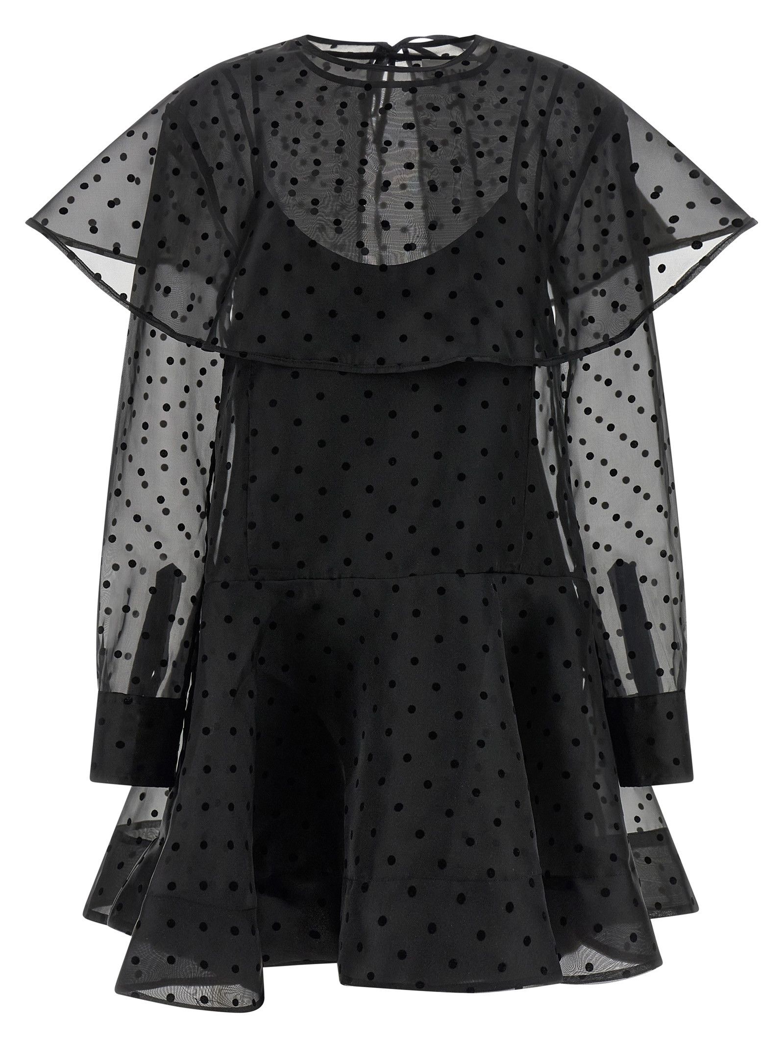 'Black Organza Circle Collar' Dress