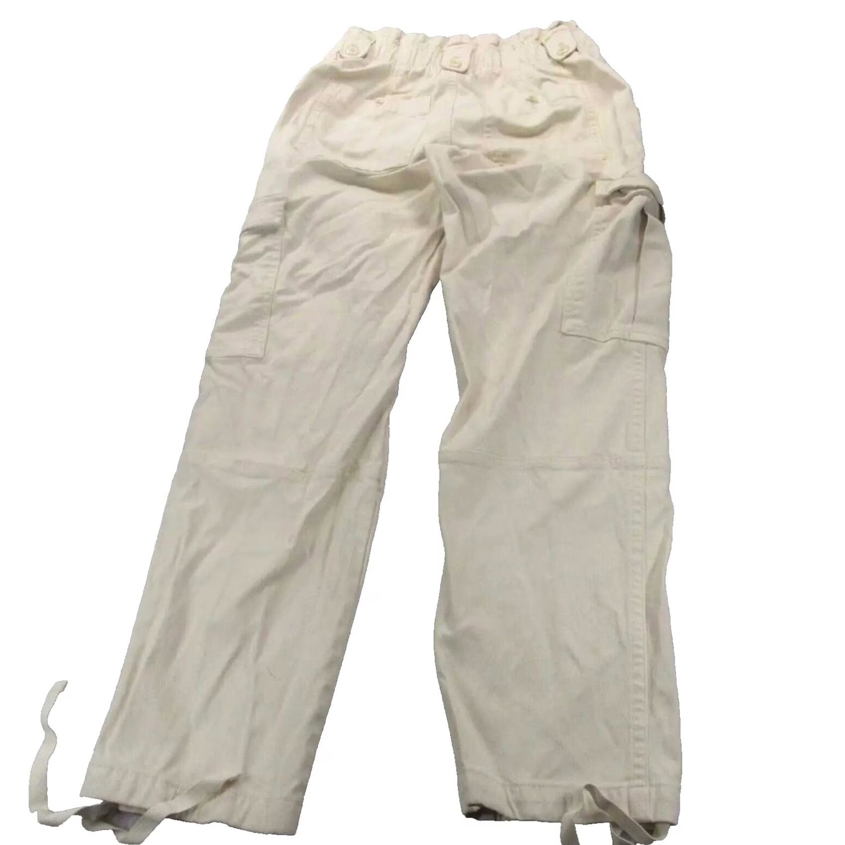 Banana Republic Banana Republic Cargo Pants Women 4 Cream Belted Elastic Straight High Rise 26x29 Size 27" / US 4 / IT 40 - 2 Thumbnail