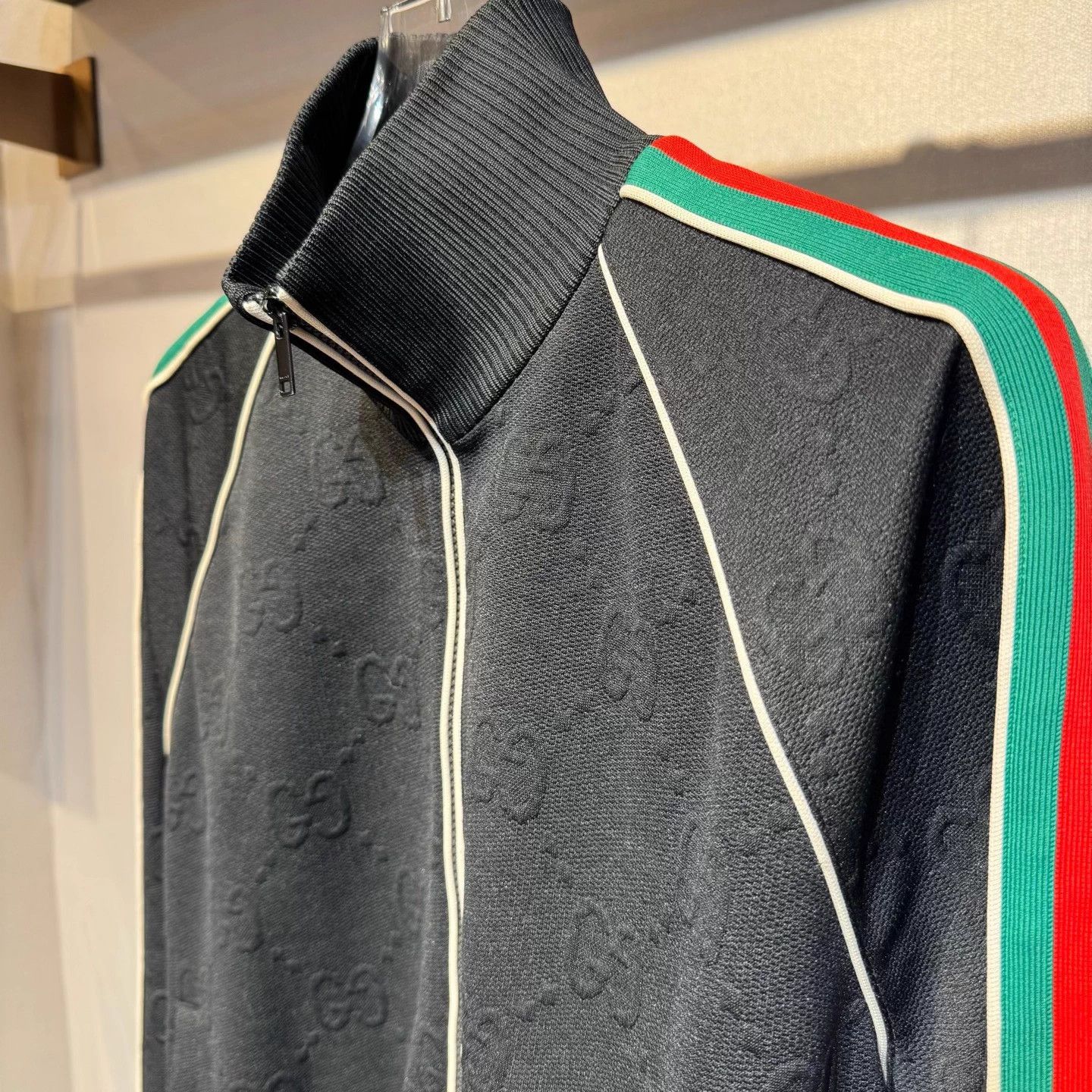 Gucci Gucci Black GG Monogram Tri-Color Webbing Zip Jacket Size US M / EU 48-50 / 2 - 4 Thumbnail