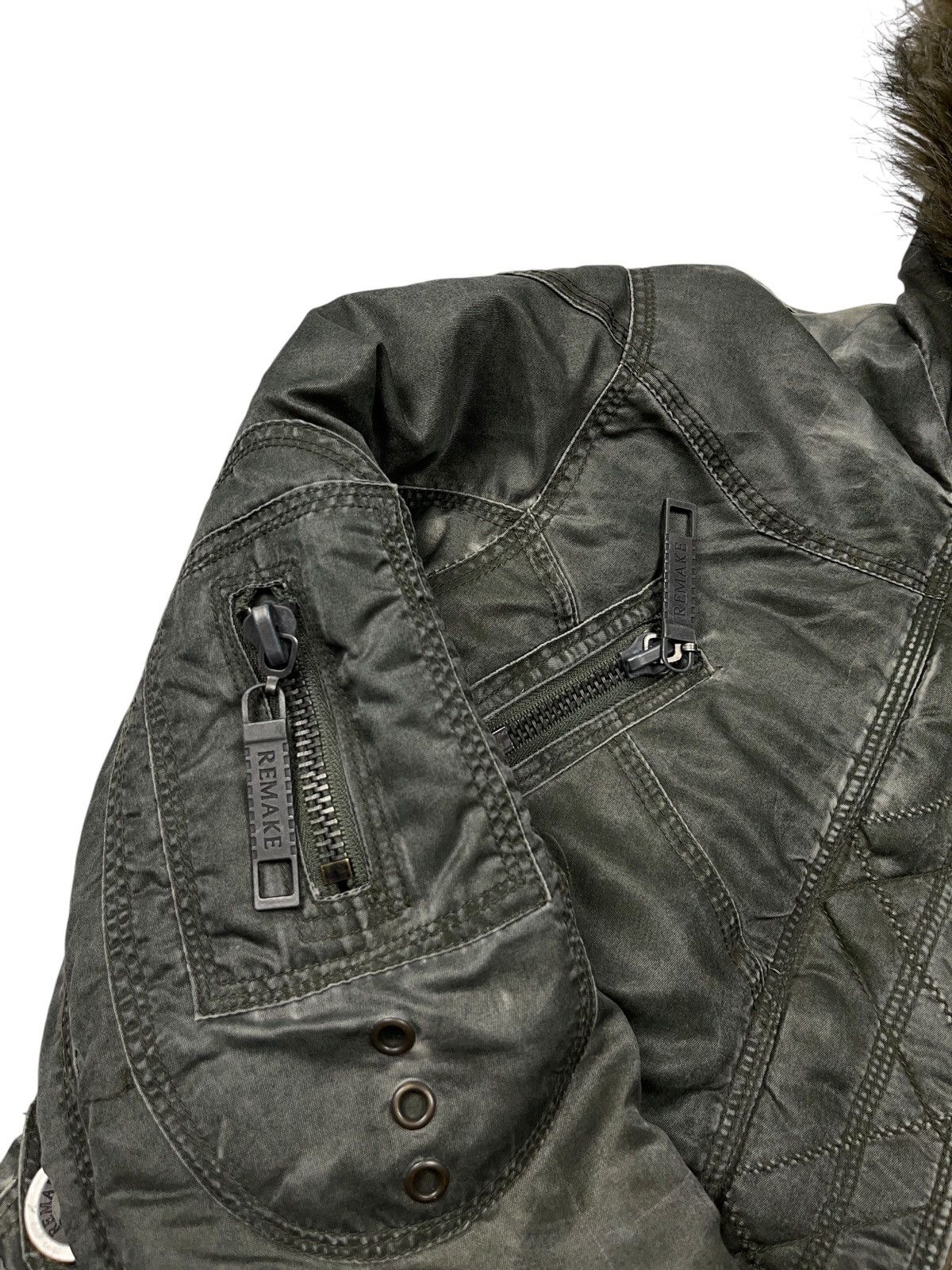If Six Was Nine Vintage y2k Cropped Faux Fur Alaska Bomber Jacket Washed Size XS / US 0-2 / IT 36-38 - 8 Thumbnail
