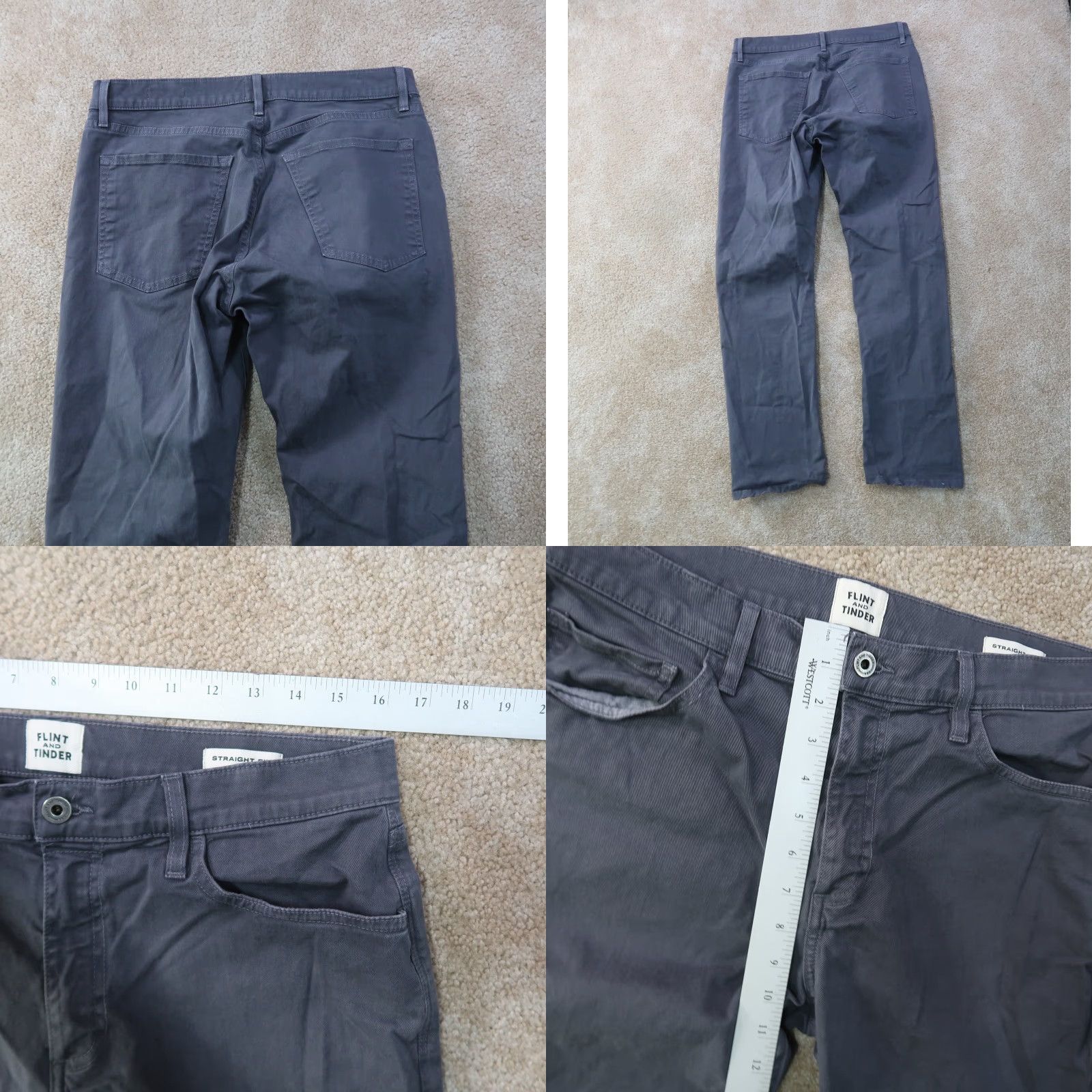 Flint And Tinder Flint And Tinder Chino Pants Blue Straight Leg 31x30 Mens Regular 5-Pocket Cotton Spandex Size US 31 - 8 Thumbnail