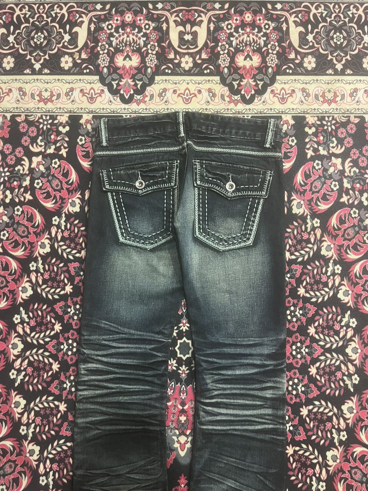 Tornado Mart Y2K Japan Beast Harajuku Style Heavy Honeycomb Dark Rip Jean Size 30" / US 8 / IT 44 - 6 Thumbnail