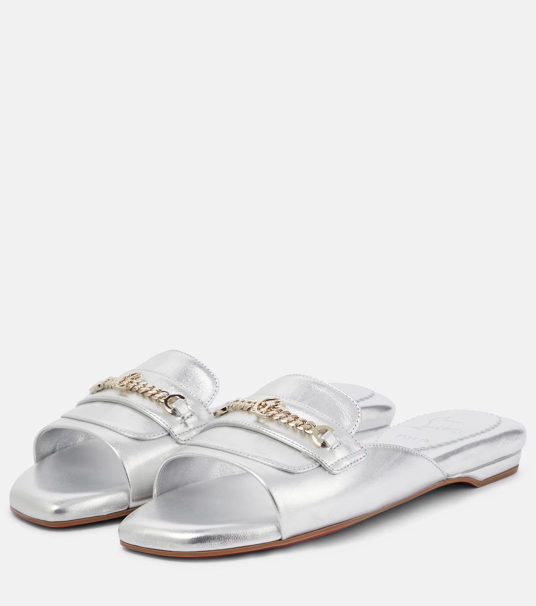 Christian Louboutin oc11z0125 Miss Mj Mule in Silver Size US 10 / IT 40 - 4 Thumbnail