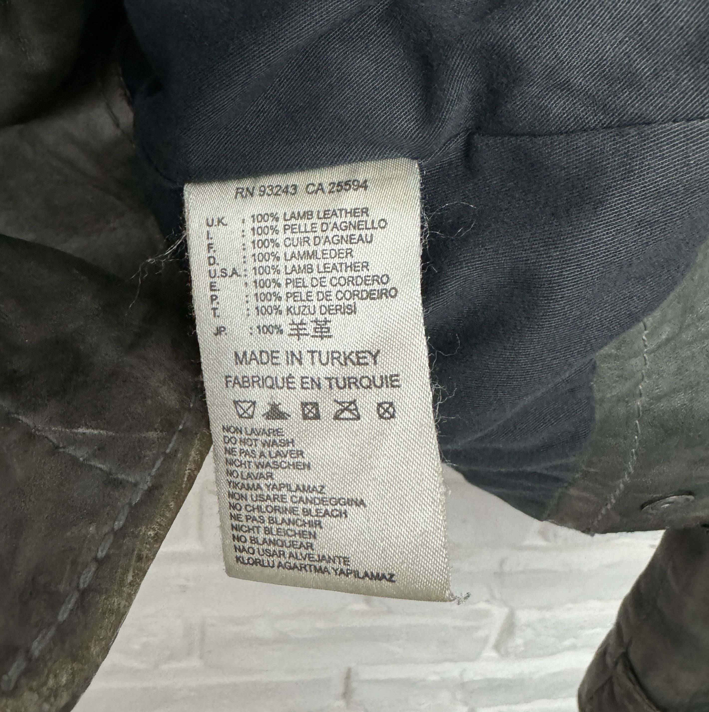 Diesel Men's Diesel Lamb Leather Jacket Biker Gray Olive Size S Size US S / EU 44-46 / 1 - 6 Thumbnail
