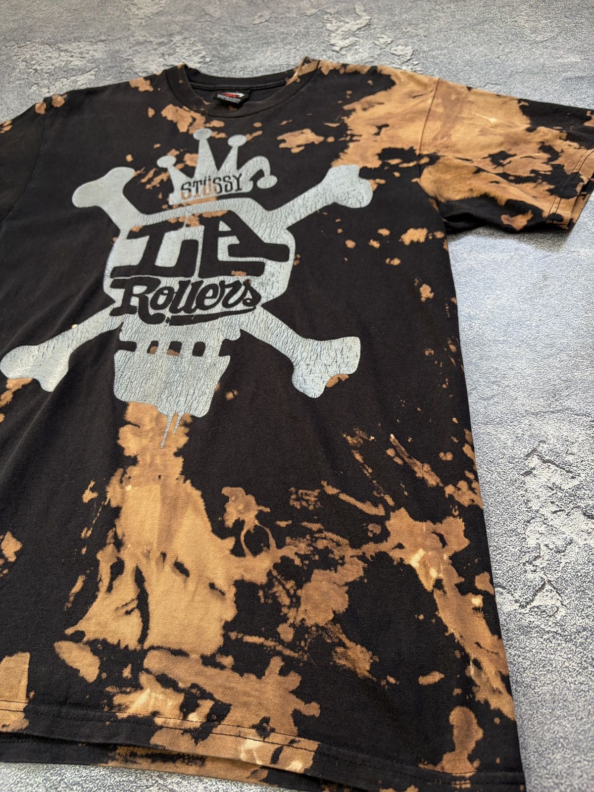 Stussy Vintage Stussy Tie Dye Skull LA Rollers T-Shirt Size M Size US M / EU 48-50 / 2 - 6 Thumbnail