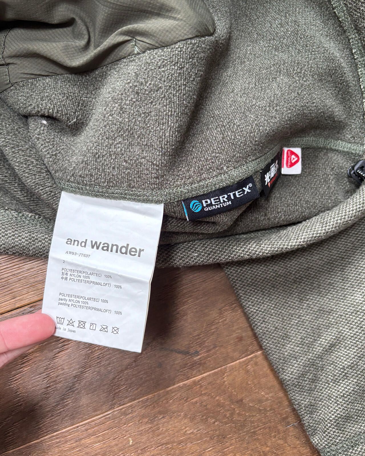 And Wander and Wander Twill Fleece Jacket Khaki Green Size 2 Size US S / EU 44-46 / 1 - 5 Thumbnail