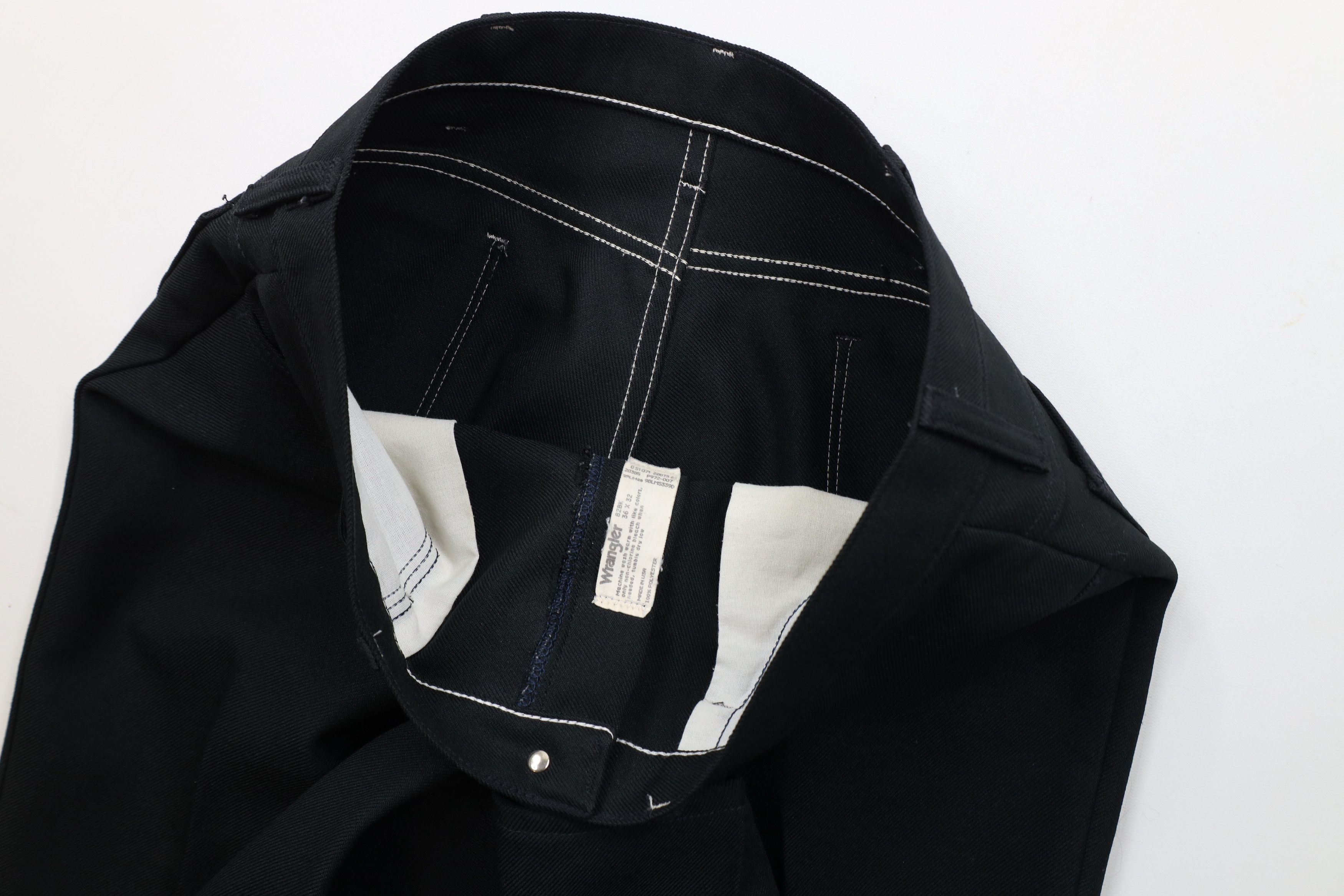 Vintage × Wrangler Vintage 90s Wrangler Flared Wide Leg Chino Pants Black USA Size US 36 / EU 52 - 7 Thumbnail