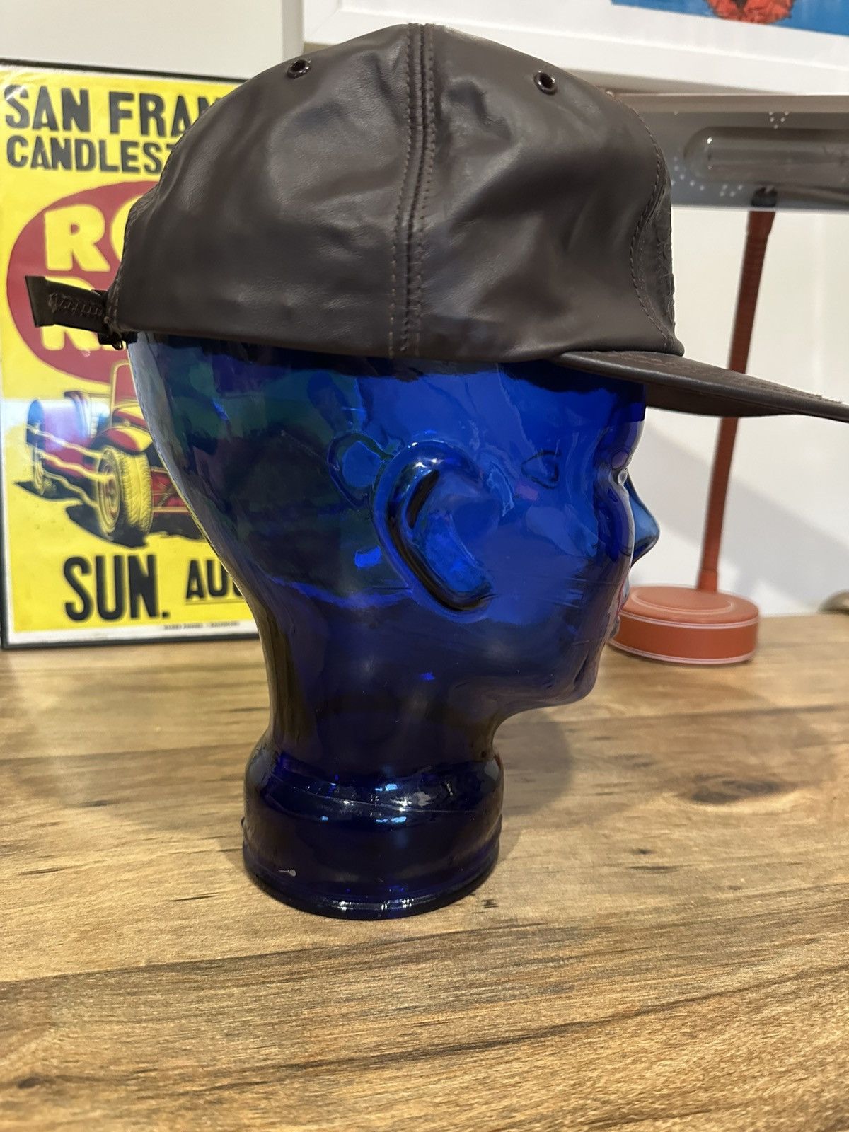 Vintage Vintage Red Baron Leather Hat Flight Gear Rare Strapback Size ONE SIZE - 5 Thumbnail