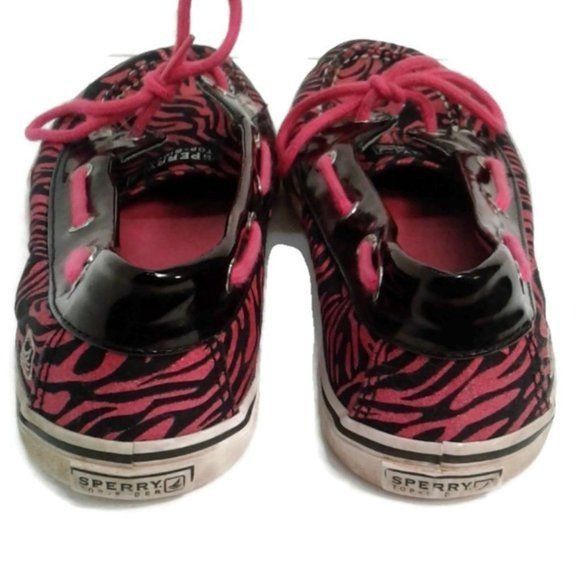 Sperry Sperry Top Sider 5 Biscayne Pink Black Zebra Boat Shoes Snea Size US 5 / IT 35 - 3 Thumbnail