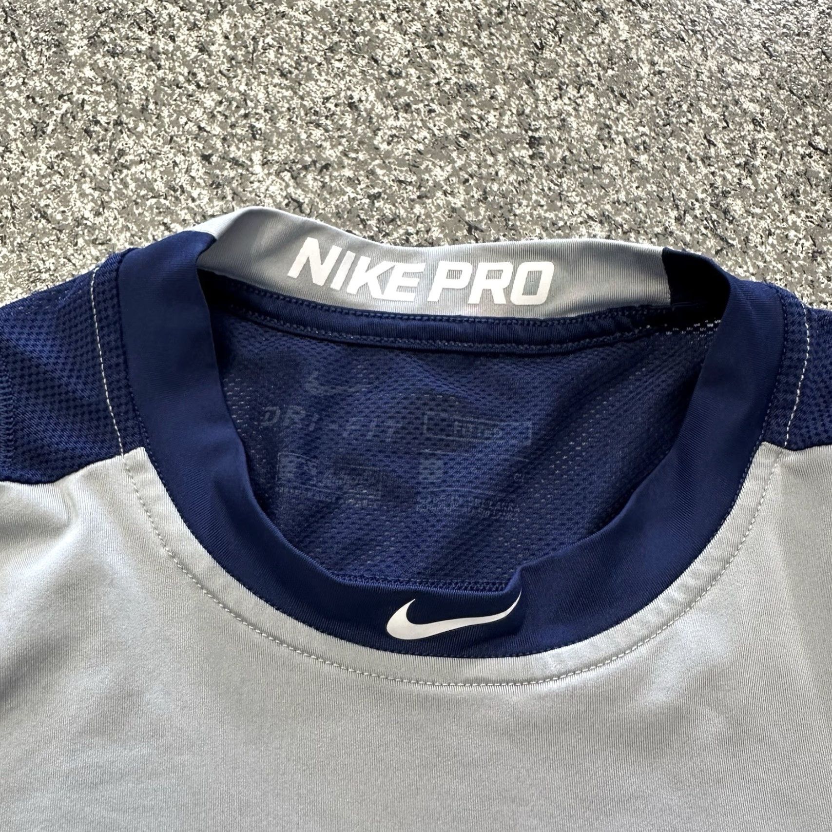 Nike Nike Pro MLB Baseball Shirt Nike Pro MLB Shirt Mens S Raglan 3/4 Navy Gray Dri-Fit Baseball Shirt Gray Nike Pro Size US S / EU 44-46 / 1 - 2 Thumbnail