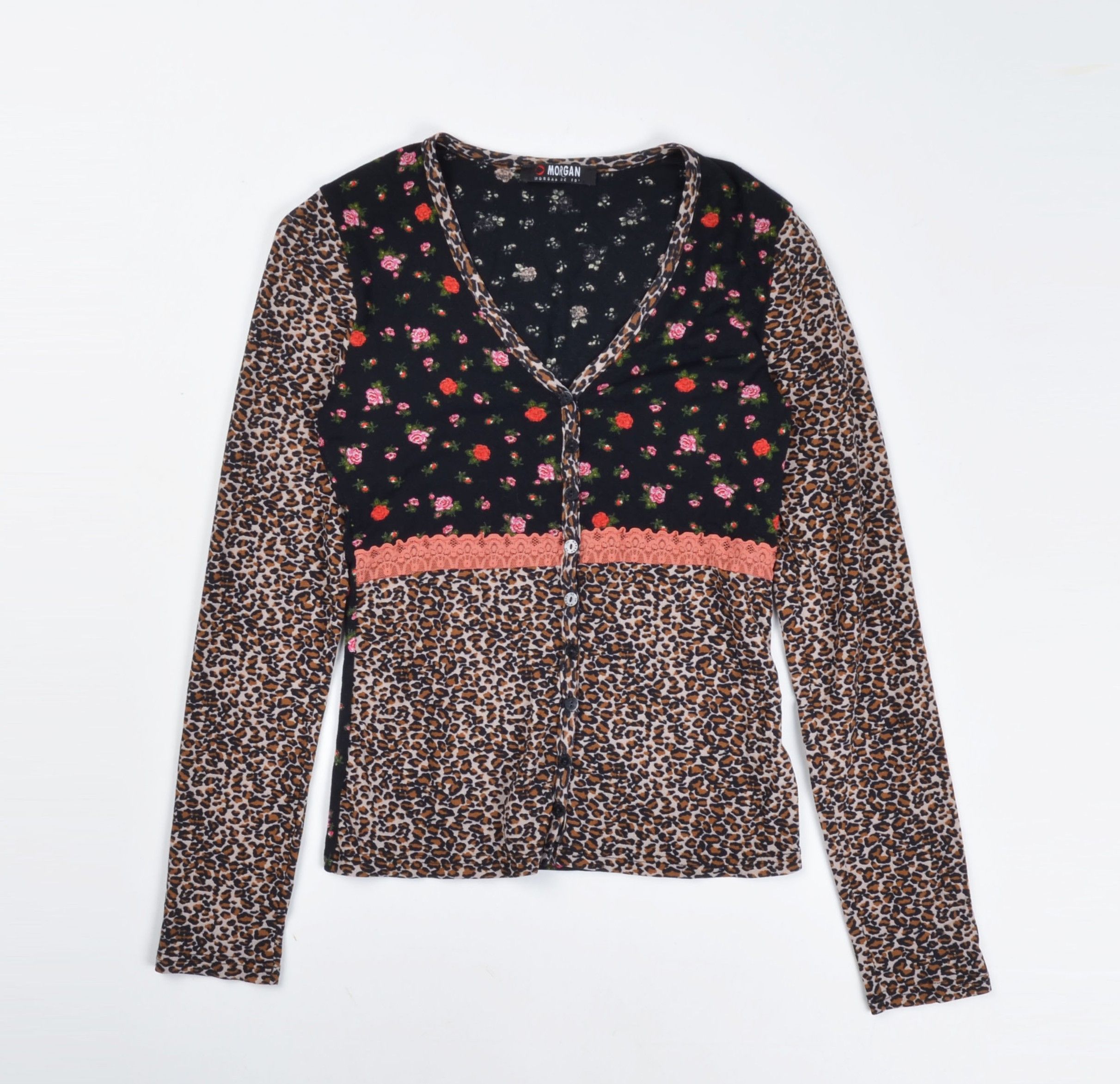 Morgan De Toi Vintage Morgan de Toi Rare Y2K Mesh Sleeves Floral Top Size S / US 4 / IT 40 - 1 Thumbnail