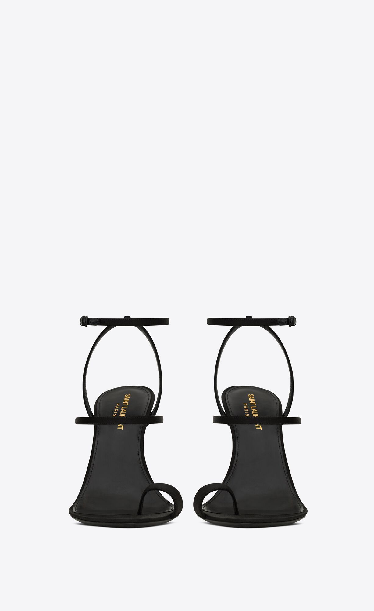 Saint Laurent Paris o1s1wg111024 Dive Sandals in Crepe Satin in Black Size US 7 / IT 37 - 2 Thumbnail
