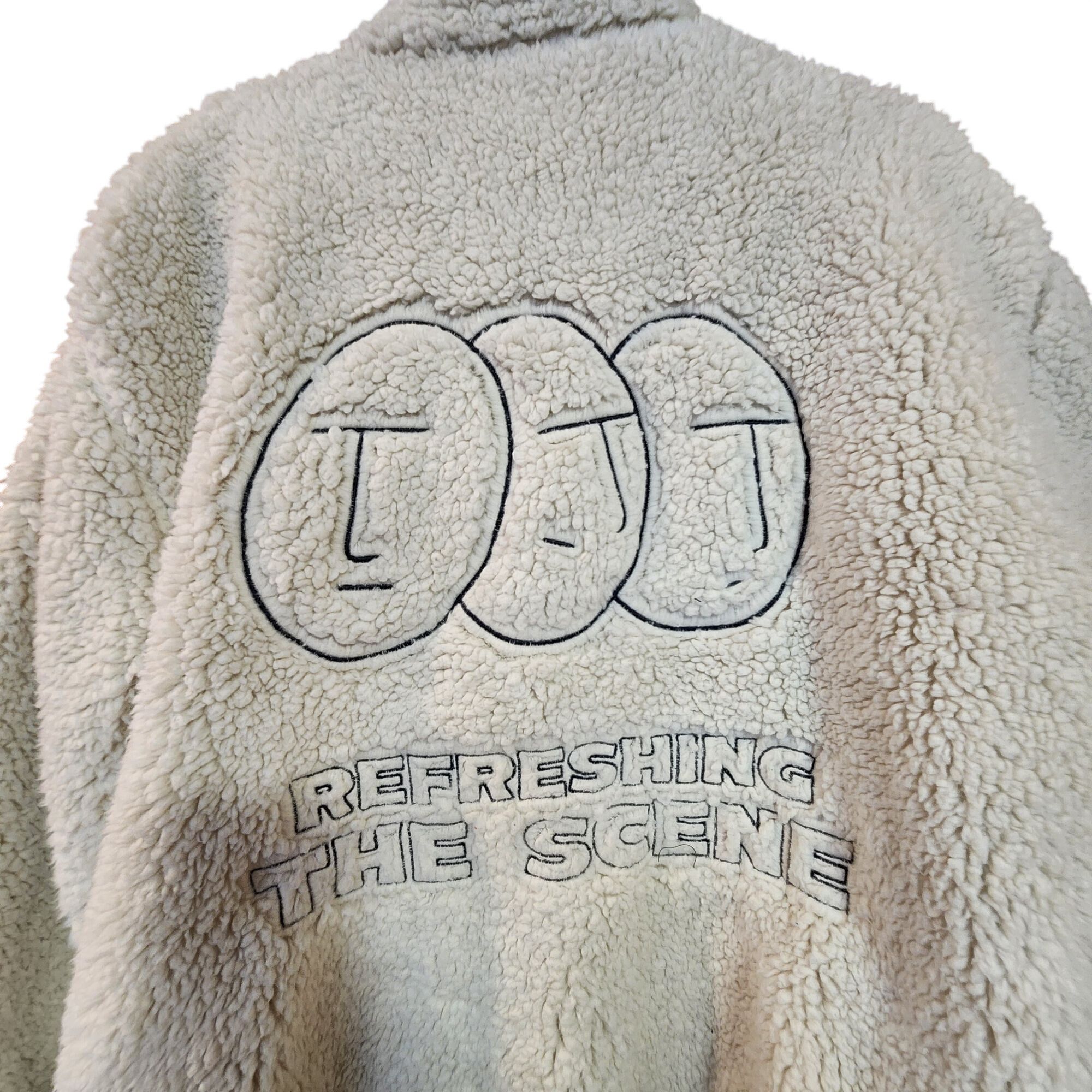 Zara Zara Beige Sherpa Fleece Jacket With Embroidered Design & Te Size US M / EU 48-50 / 2 - 3 Thumbnail