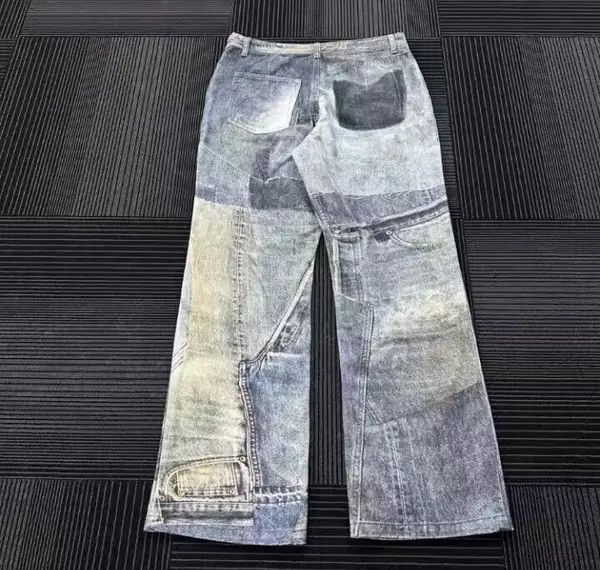 VIBE Vintage washed digital patchwork printed rare jeans Size US 34 / EU 50 - 2 Thumbnail