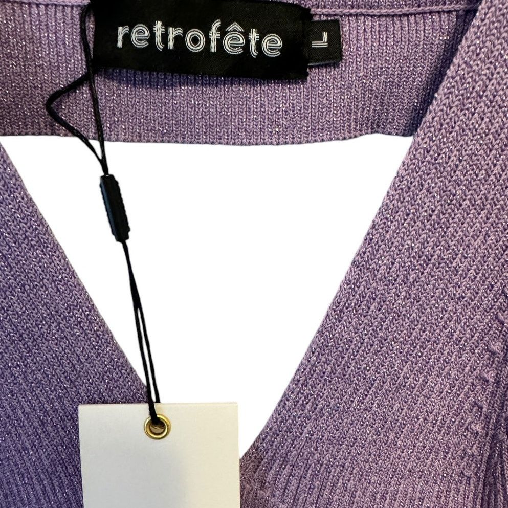 Retrofete New Retrofete Amster Rib Knit Metallic Lilac Dress Sz Large Size L / US 10 / IT 46 - 12 Thumbnail