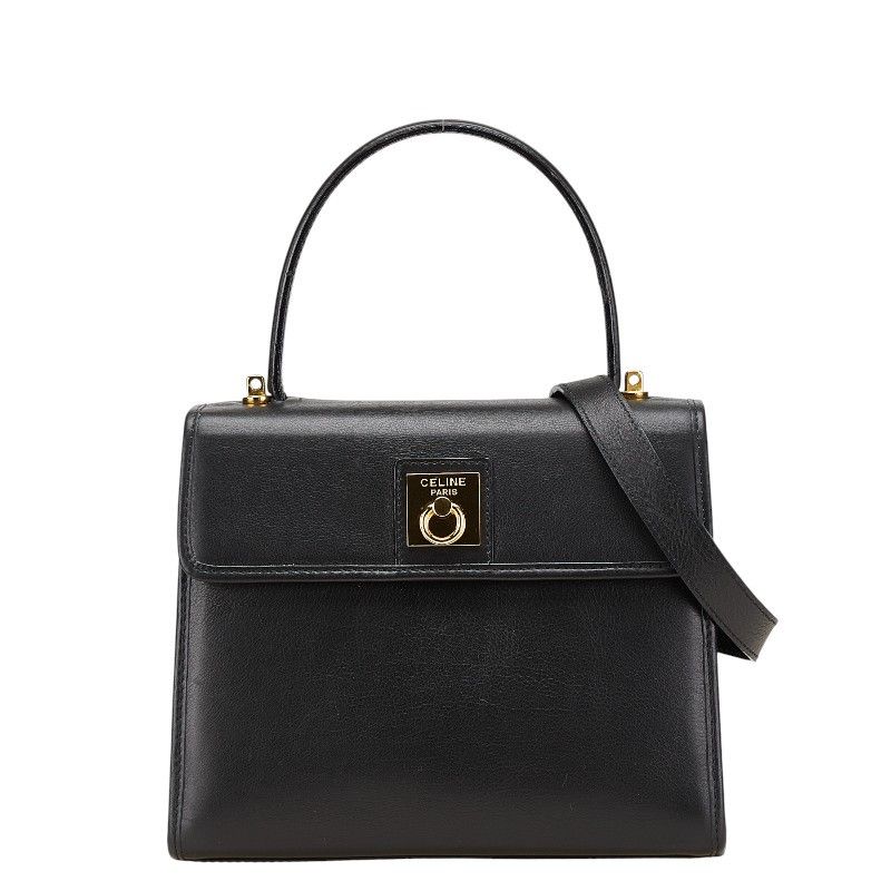 Celine Celine 2Way Handbag Leather Leather Shoulder Bag in Black, Women's
