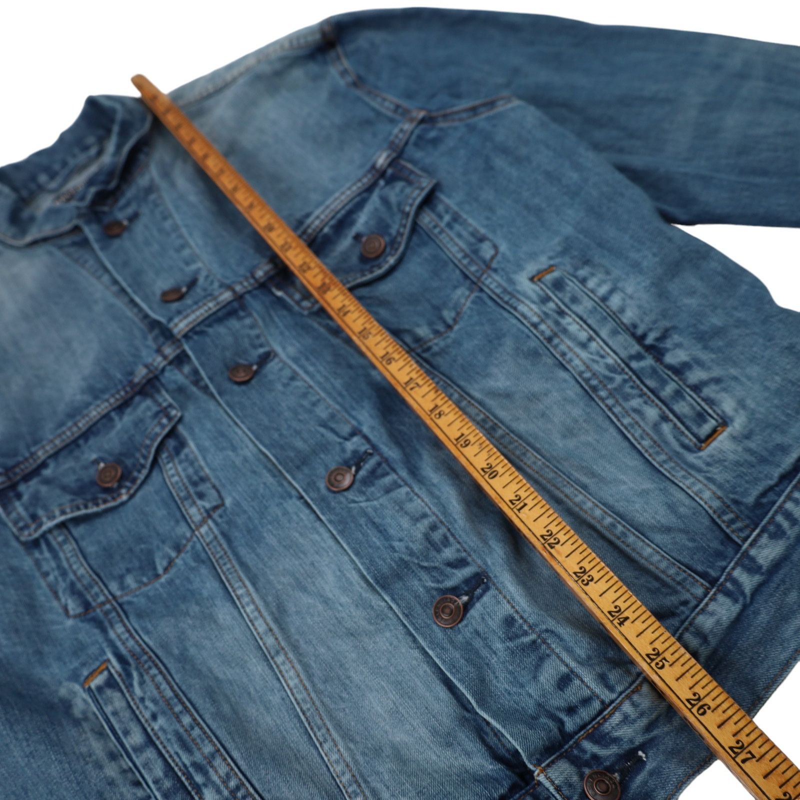 Balenciaga Balenciaga Mode Japanese Denim Embroidered Spellout Jacket Size US M / EU 48-50 / 2 - 9 Thumbnail