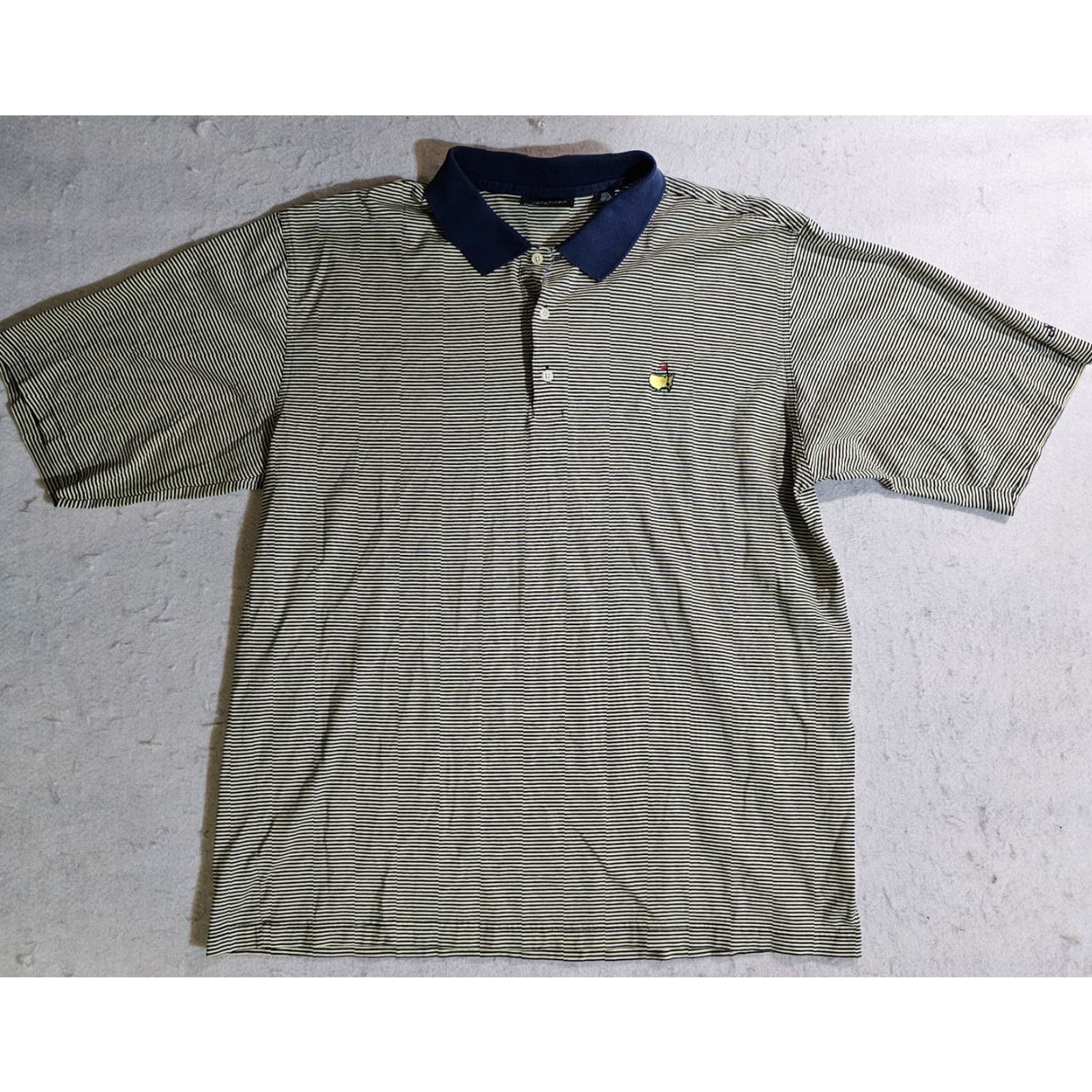 Vintage VINTAGE Masters Collection Augusta Logo Blue Striped Polo Golf Shirt Mens 2XL 2 Ply Size US XXL / EU 58 / 5 - 2 Thumbnail