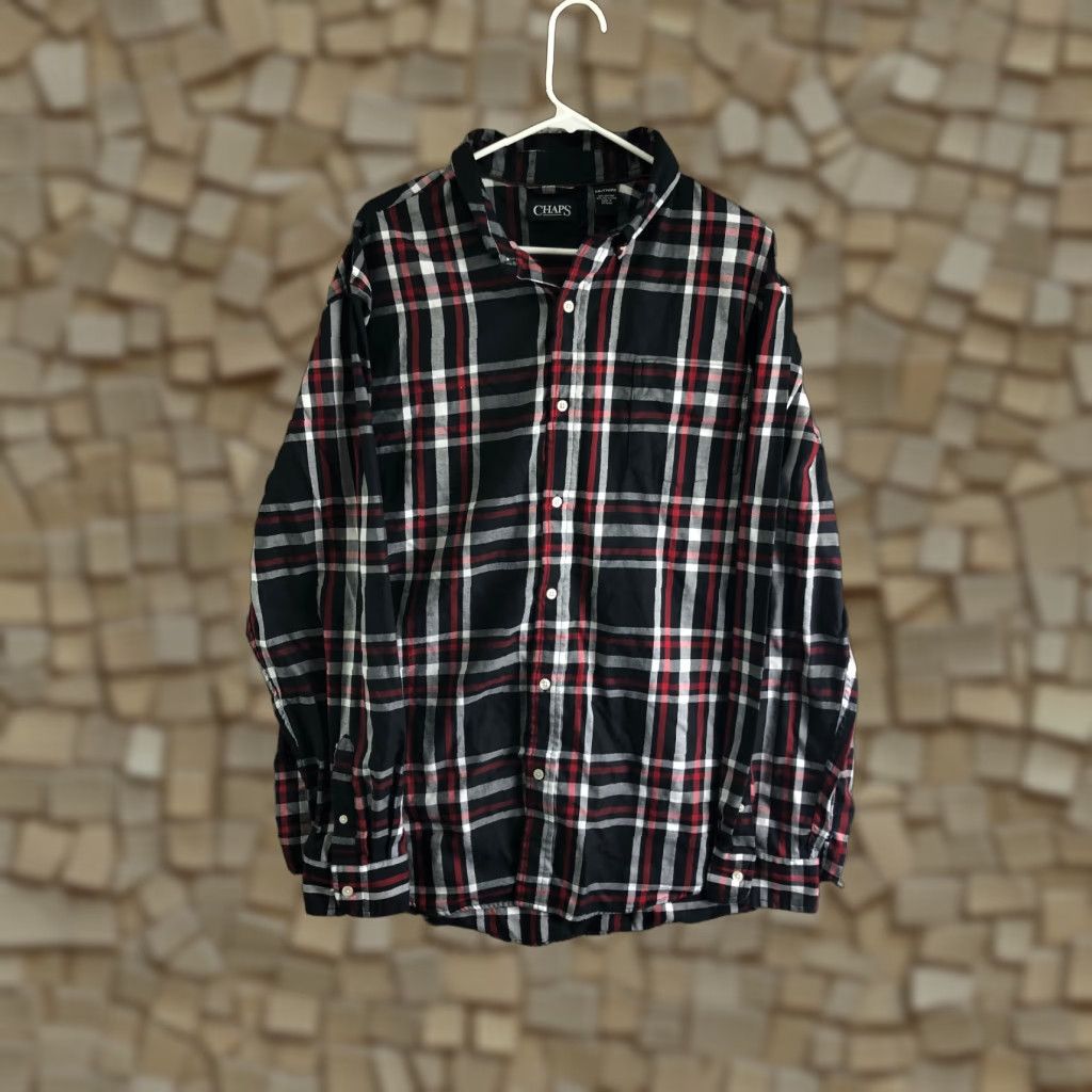 Chaps Chaps Mens XXL Black Striped Long Sleeve Button-Down Collar Shirt Size US XXL / EU 58 / 5 - 1 Thumbnail