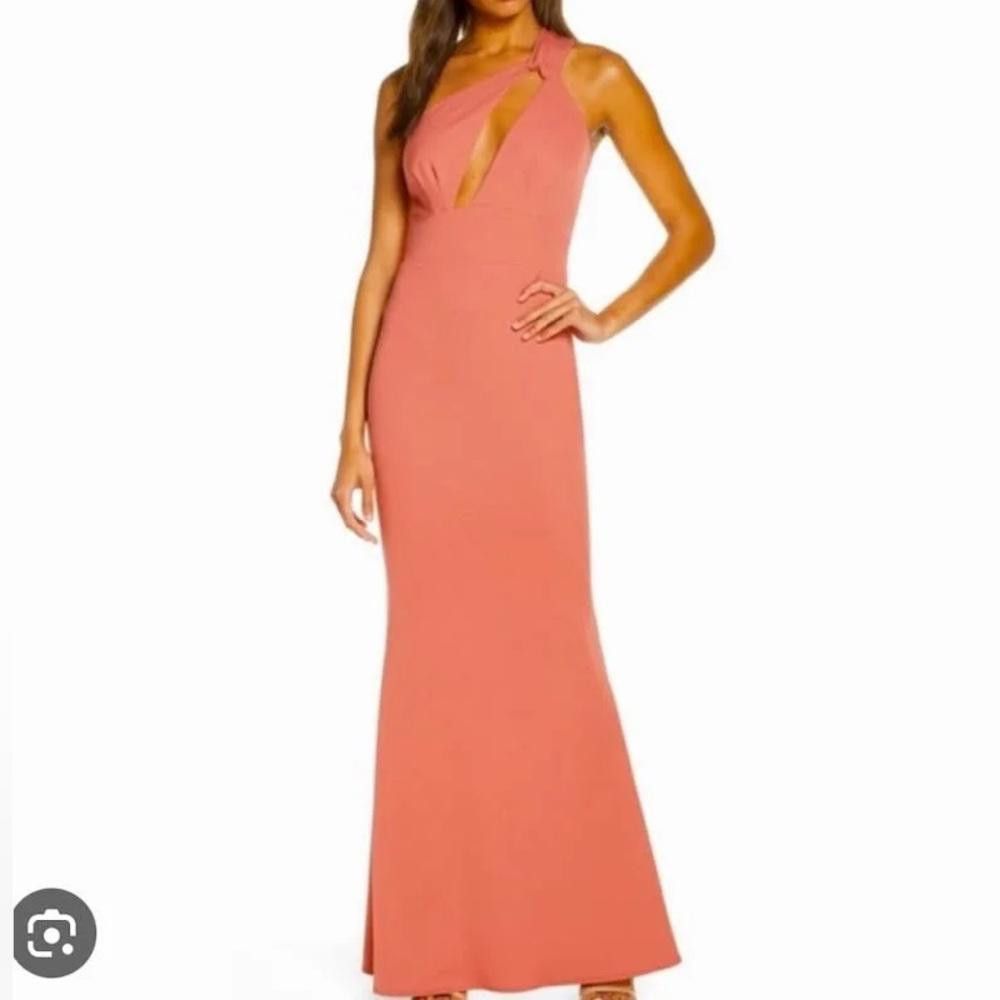 Designer Katie May I Edgy One-Shoulder Maxi Dress Gown Medium Size M / US 6-8 / IT 42-44 - 1 Thumbnail