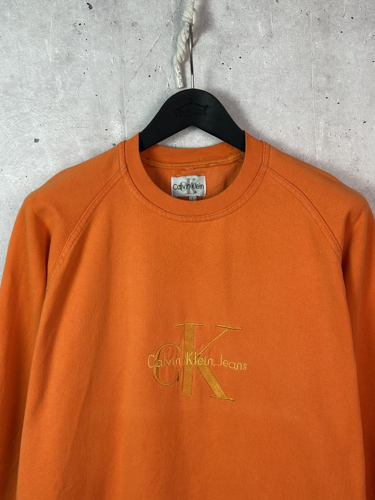 Calvin Klein Vintage Calvin Klein Oversized Orange Long Sleeve Swetshirt Size US L / EU 52-54 / 3 - 2 Thumbnail