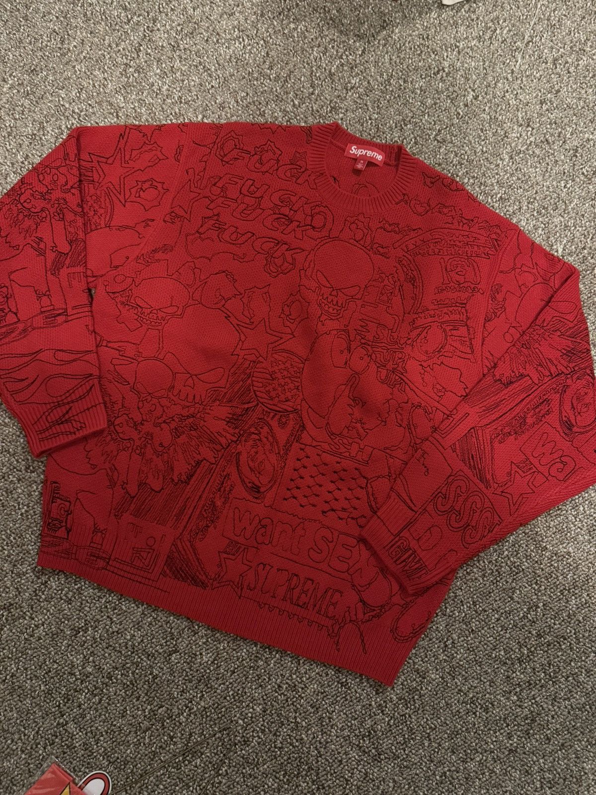 Supreme Supreme Collage Embroidered Sweater | Grailed