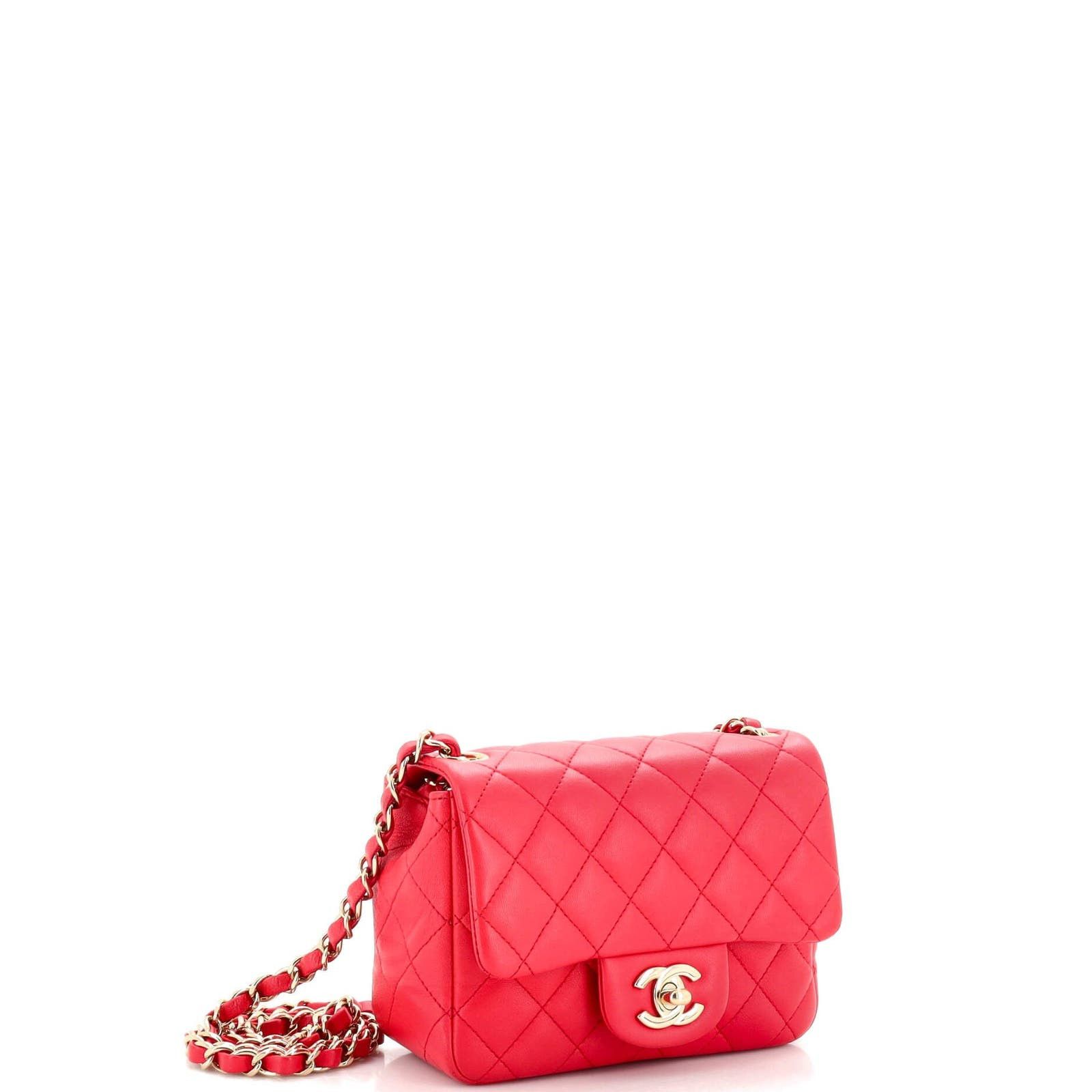 Chanel Square Classic Single Flap Bag Quilted Lambskin Mini Size ONE SIZE - 3 Thumbnail