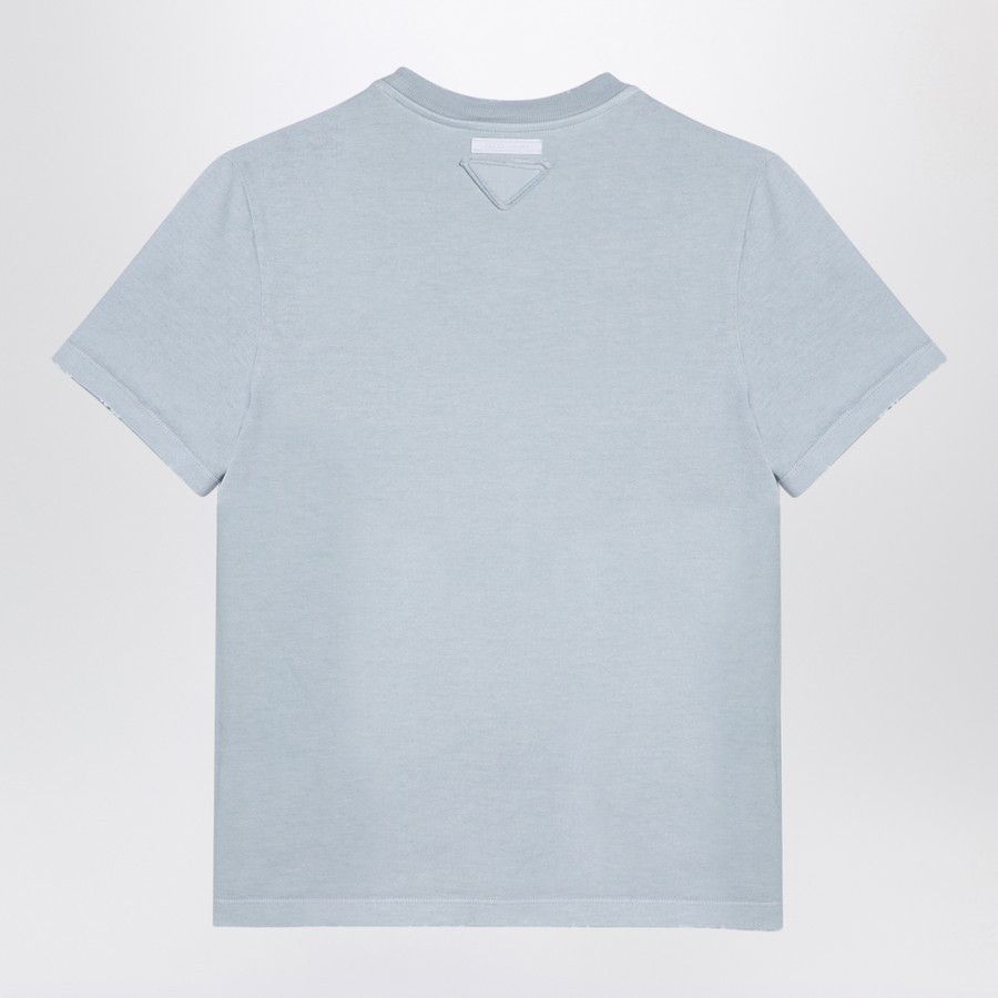 Prada o1d2blof0924 Cotton T-Shirts in Light Blue Size XS / US 0-2 / IT 36-38 - 2 Thumbnail