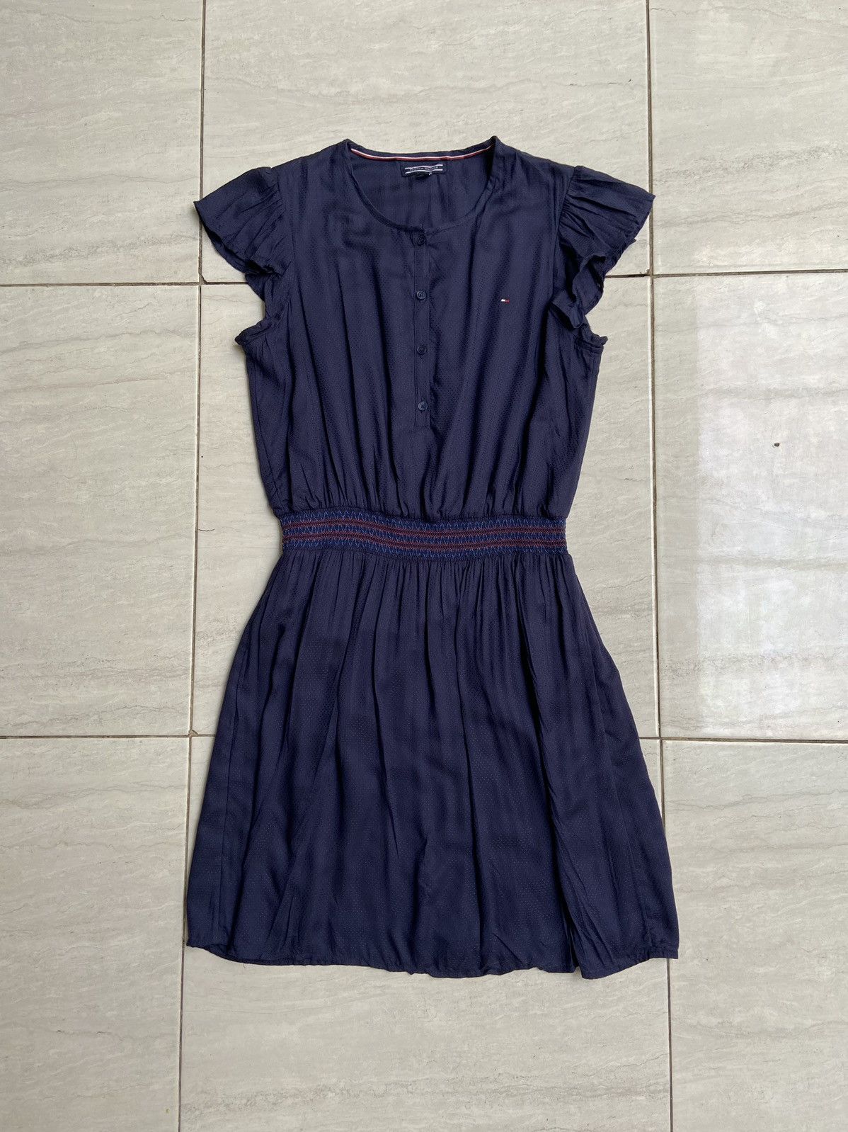 Tommy Hilfiger TOMMY HILFIGER Navy Midi Dress Size S / US 4 / IT 40 - 7 Thumbnail