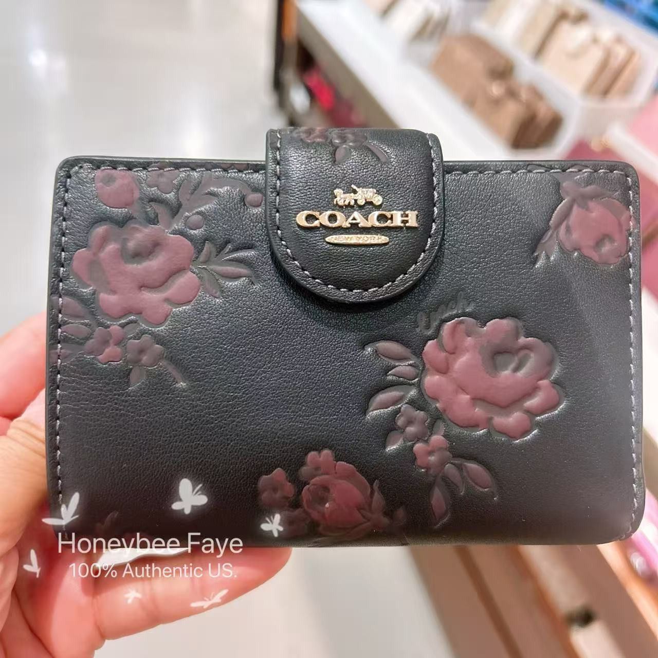 Coach Medium Corner Zip Wallet With Floral Print CCR20 Size ONE SIZE - 2 Thumbnail