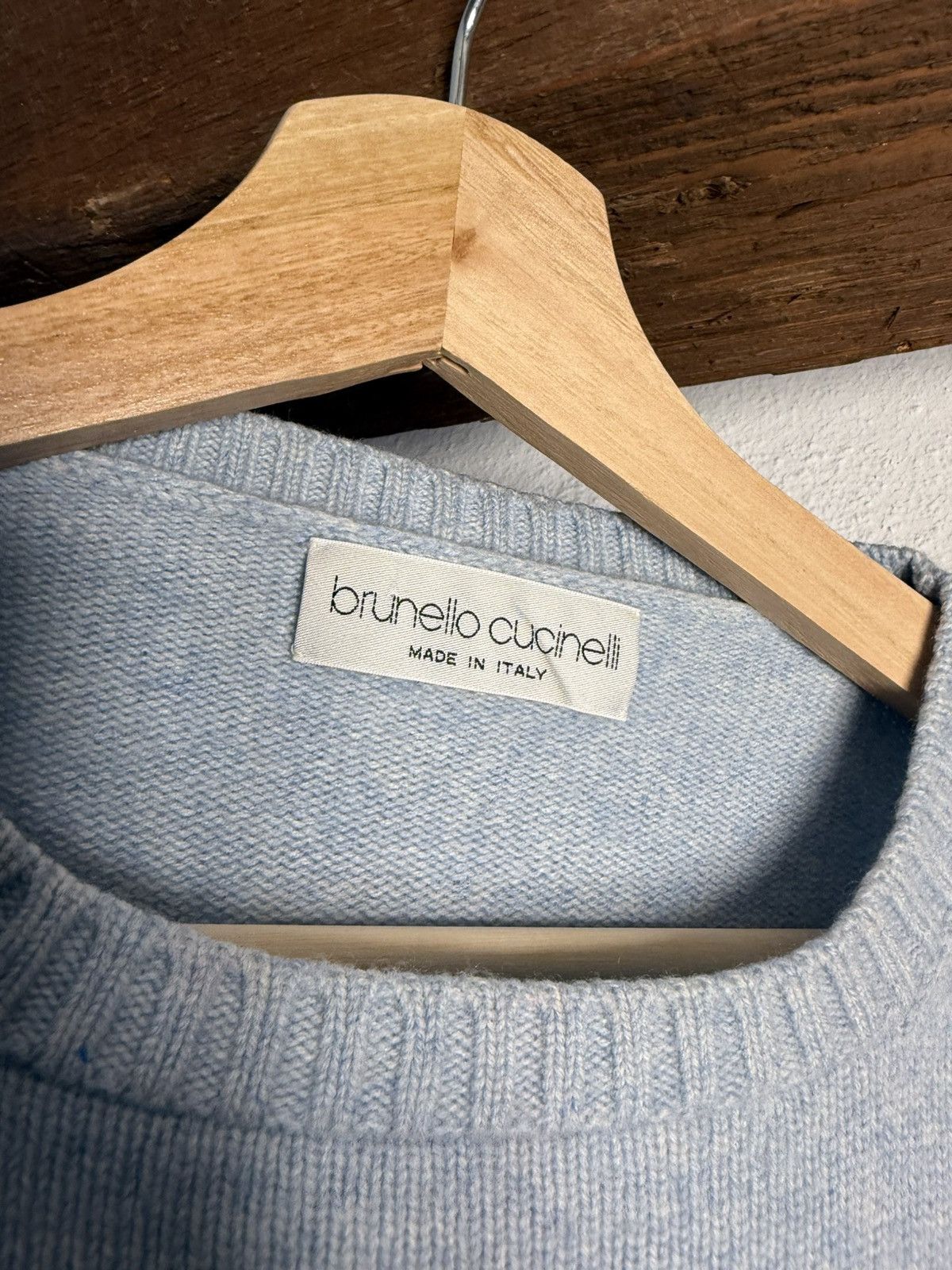 Brunello Cucinelli Brunello Cucinelli Baby Blue Cashmere Blend Sweater Size 54 Size US XL / EU 56 / 4 - 2 Thumbnail