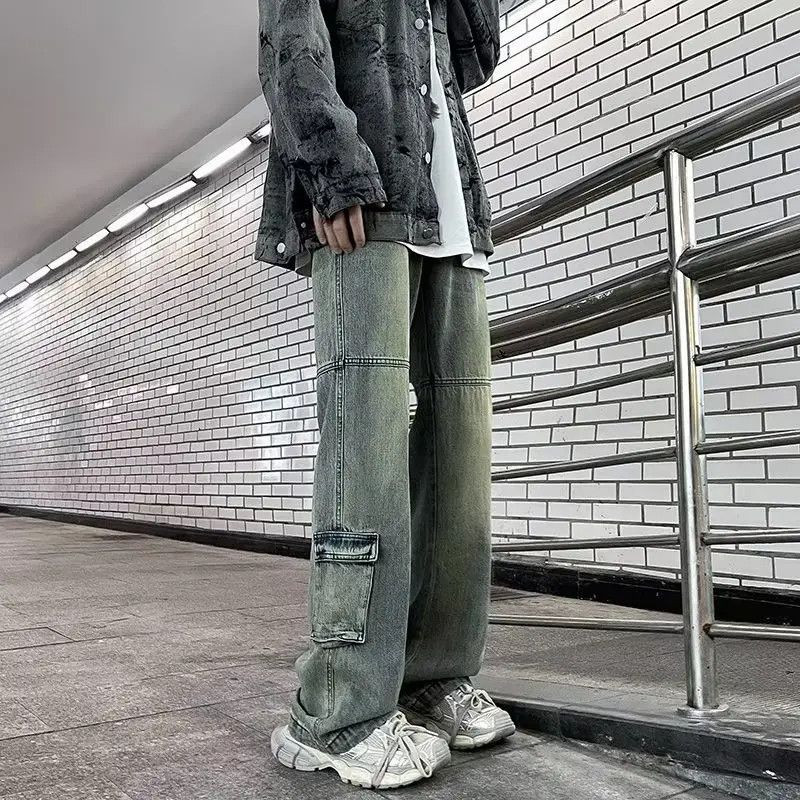 Japanese Brand × Jean Retro loose straight leg wide leg high street jeans Size US 32 / EU 48 - 1 Thumbnail