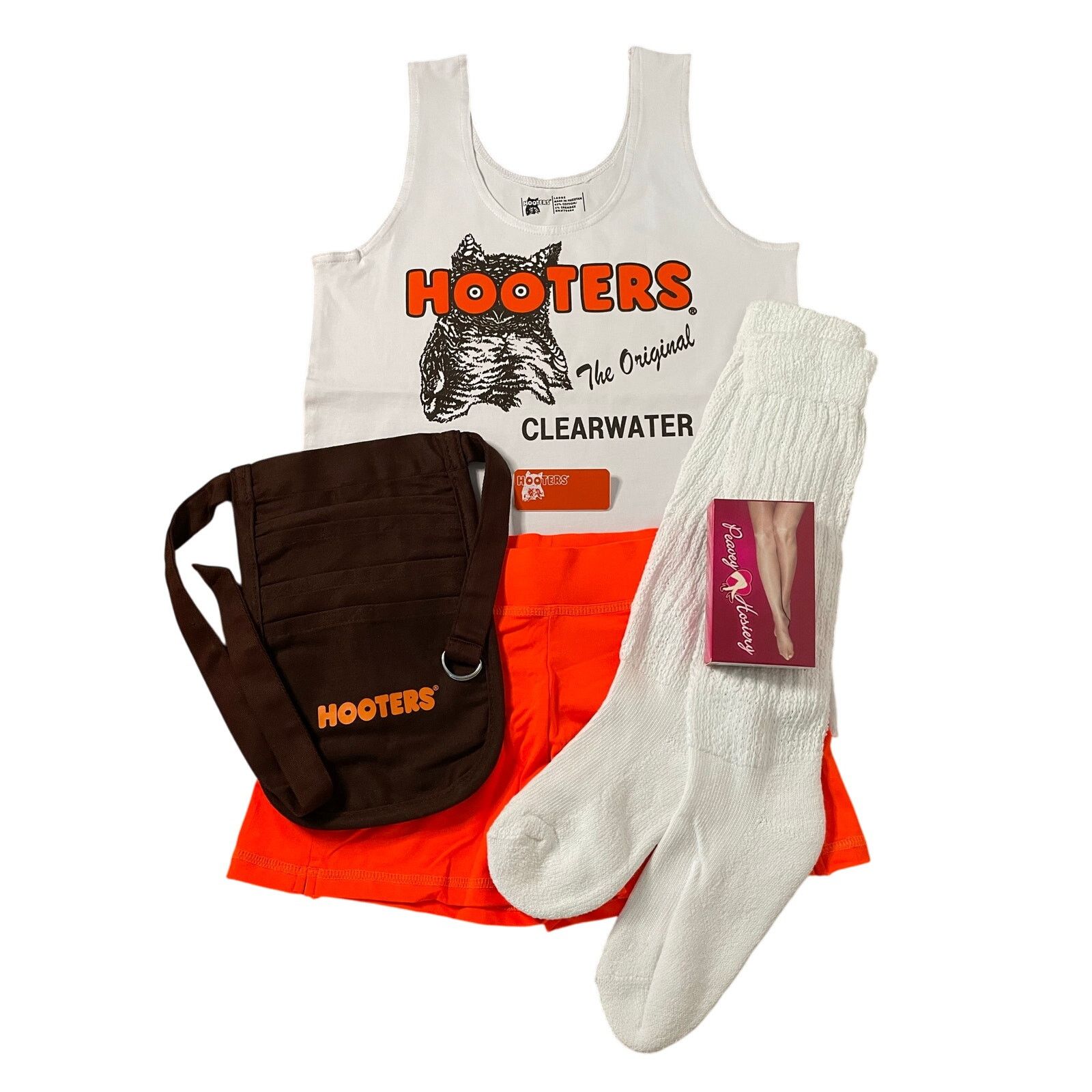 Other Women Hooters Uniform Tank Shorts Pouch Tag Socks hose Large Size L / US 10 / IT 46 - 1 Thumbnail