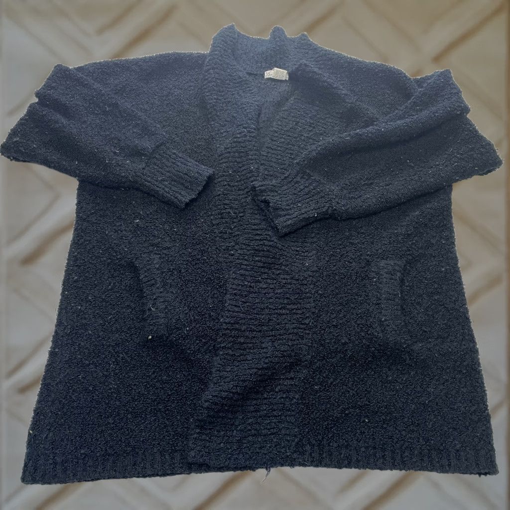Gloria Vanderbilt Gloria Vanderbilt Sweater Cardigan Womens M Black Open 100% Acrylic Knit Classic Vintage No Size M / US 6-8 / IT 42-44 - 1 Thumbnail