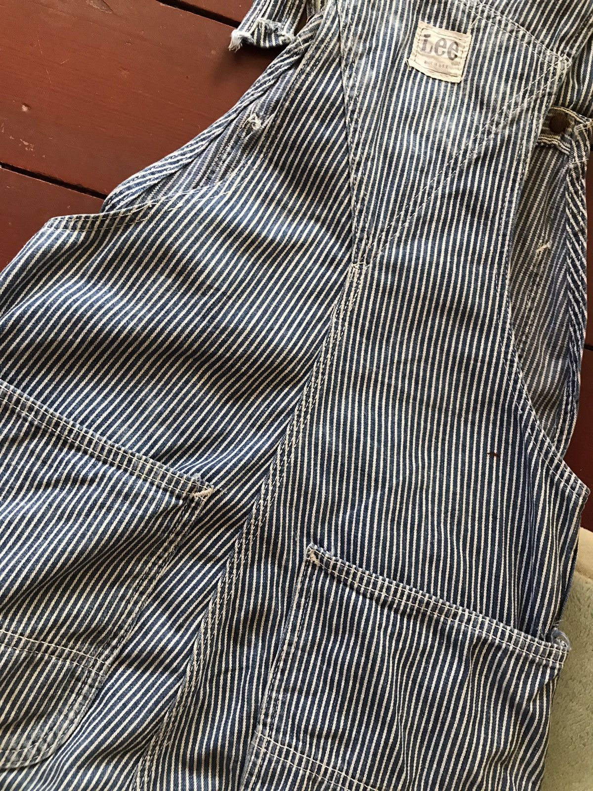 Lee × Vintage Vintage Lee Overall/Jumpsuit Hickory Stripe Size US 32 / EU 48 - 10 Thumbnail
