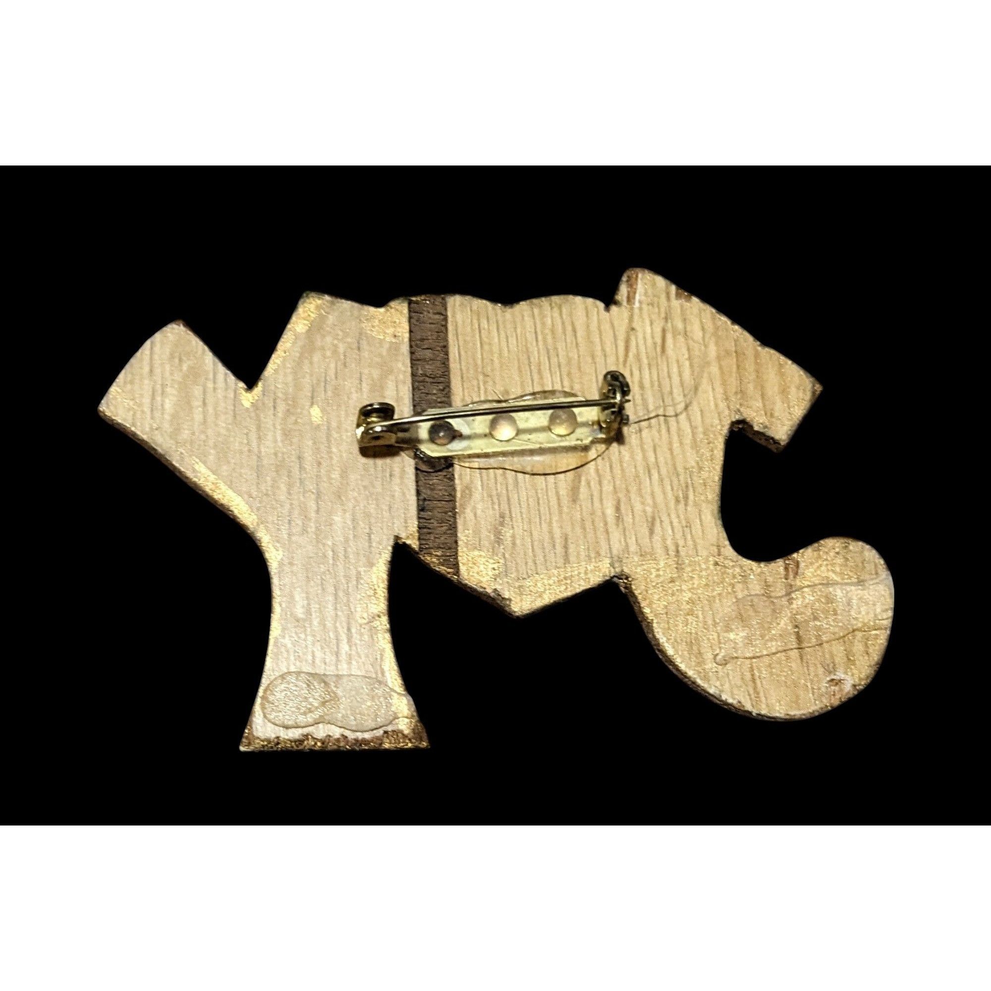 Other Vintage Handmade Gold Shimmer Wooden Joy Jesus Brooch Size ONE SIZE - 2 Thumbnail