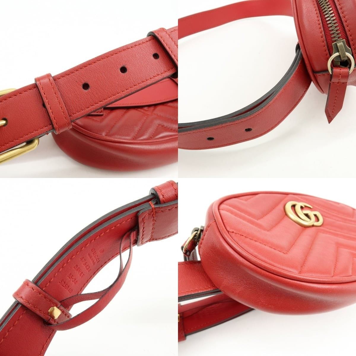 Gucci Gucci GG Marmont Matelasse Leather Belt Bag Red Size ONE SIZE - 4 Thumbnail