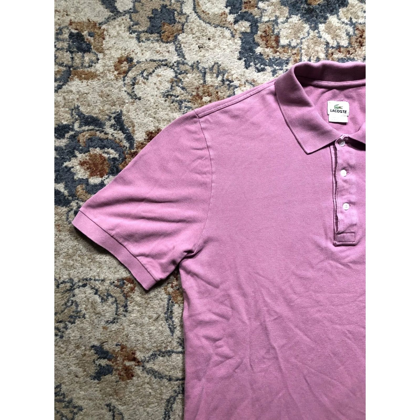 Lacoste Lacoste Polo Shirt Mens XL Pink Pique Short Sleeve Crocodile Logo Embroidered Size US XL / EU 56 / 4 - 3 Thumbnail