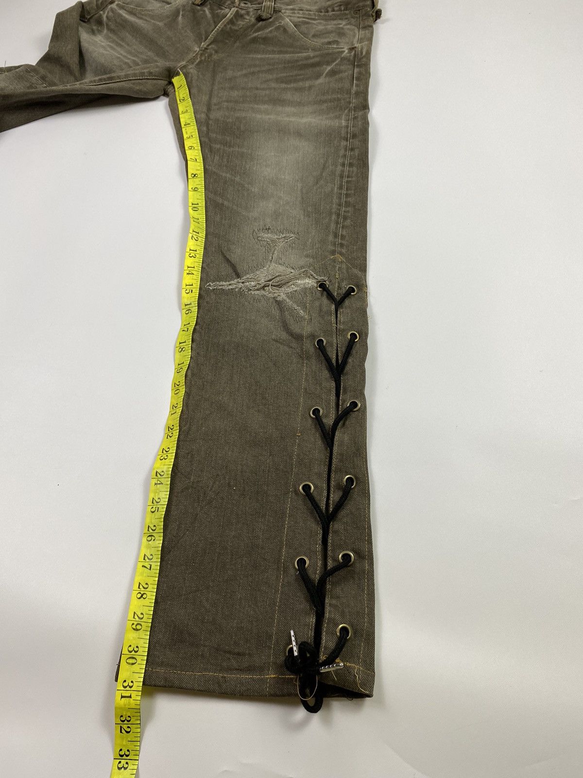 If Six Was Nine lace up trove distress jeans pant ifsixwasnine vkei style Size US 32 / EU 48 - 16 Thumbnail