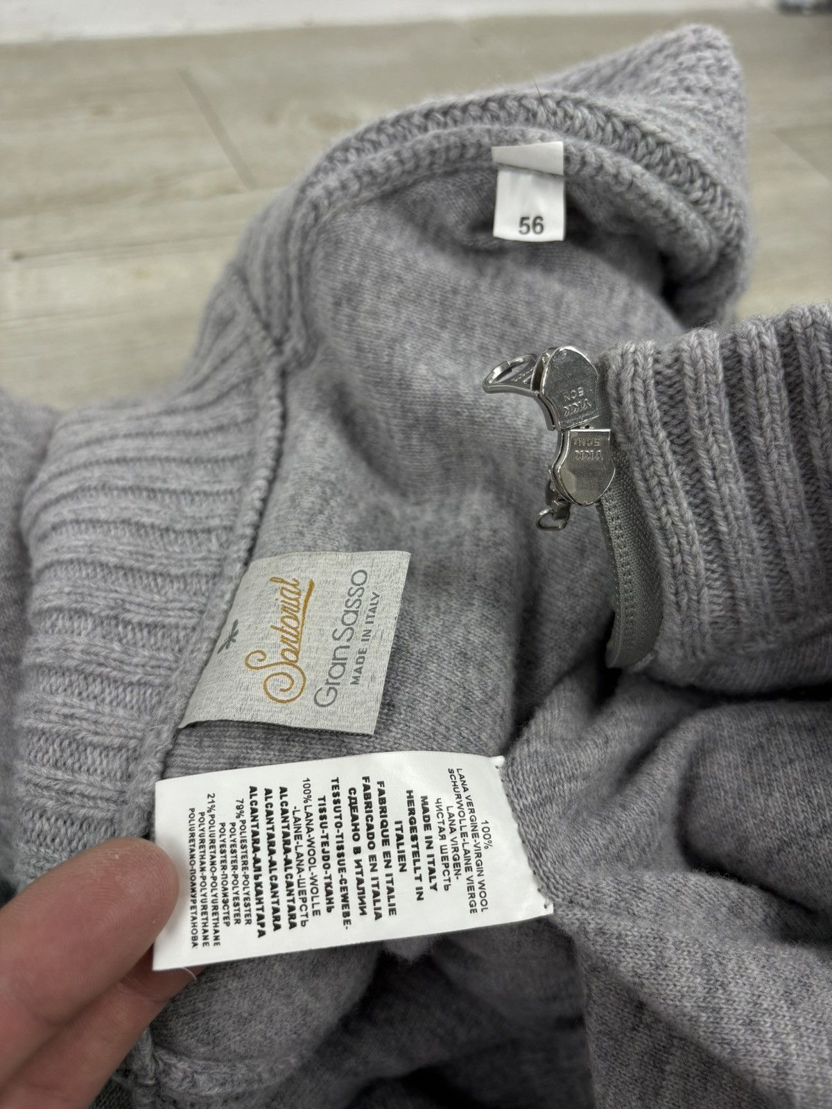 Gran Sasso Rare Sartorial Gran Sasso Knit Wool-Cashmere Down Jacket Full-Zip Cardigan Bomber Size US XL / EU 56 / 4 - 12 Thumbnail