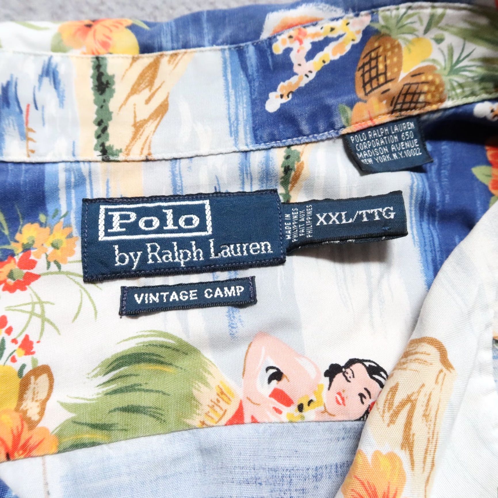 Polo Ralph Lauren Vintage Polo Ralph Lauren Shirt 2XL Blue Short Sleeve Hawaiian All Over Print Men Brand Shirt Size US XXL / EU 58 / 5 - 7 Thumbnail