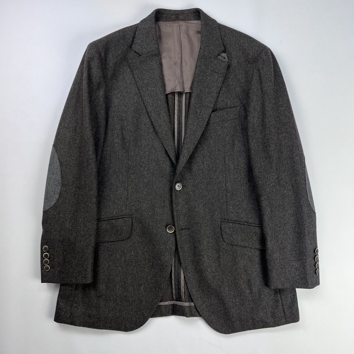 image of Hackett Mayfair Soft Wool Flannel Blazer Jacket in Grey, Men's (Size Medium)