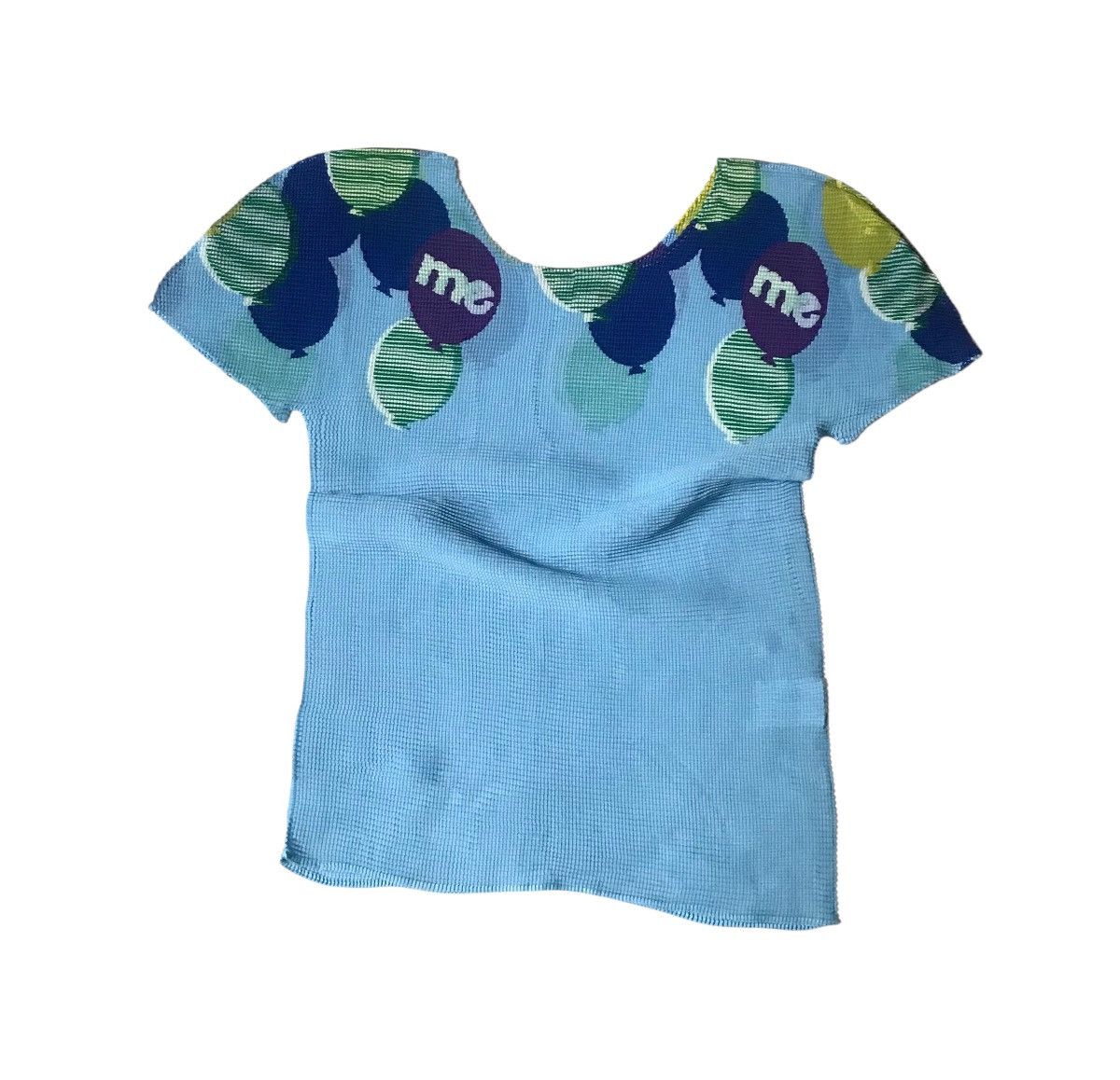 Pleats Please Issey Miyake TAX FREE 🇺🇸 issey miyake me pleats sheer logo print tee Size S / US 4 / IT 40 - 6 Thumbnail