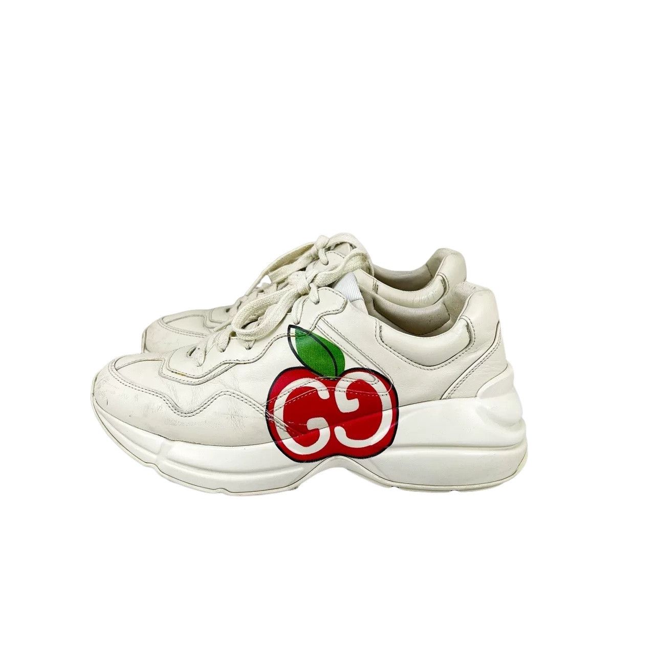 Gucci Gucci Apple GG Leather Sneakers Size 37 Size US 7 / IT 37 - 1 Thumbnail