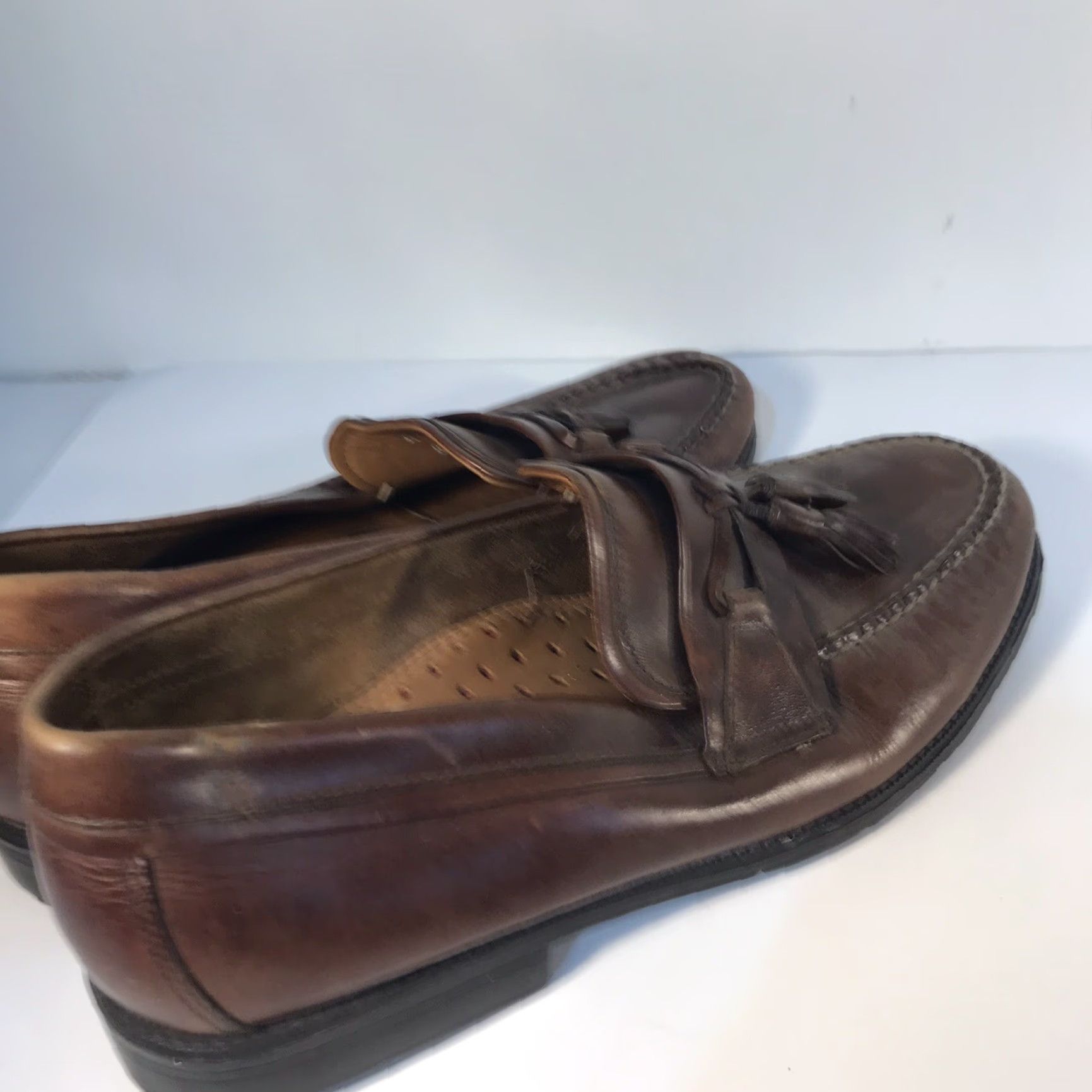 Vintage VINTAGE Bass Flex Adams Leather Loafers Men’s Size 11.5M Brown Casual Dress Shoes Tasseled Slip On Size US 11.5 / EU 44-45 - 5 Thumbnail