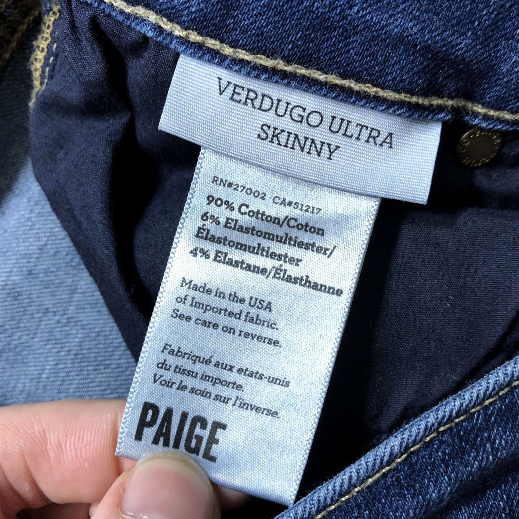Paige VINTAGE Paige Jeans Verdugo Ultra Skinny Tag 28 X 29 Distressed Blue Denim Jeans Womens Slim 5-Pocket Bohemian USA City Size 28" / US 6 / IT 42 - 7 Thumbnail