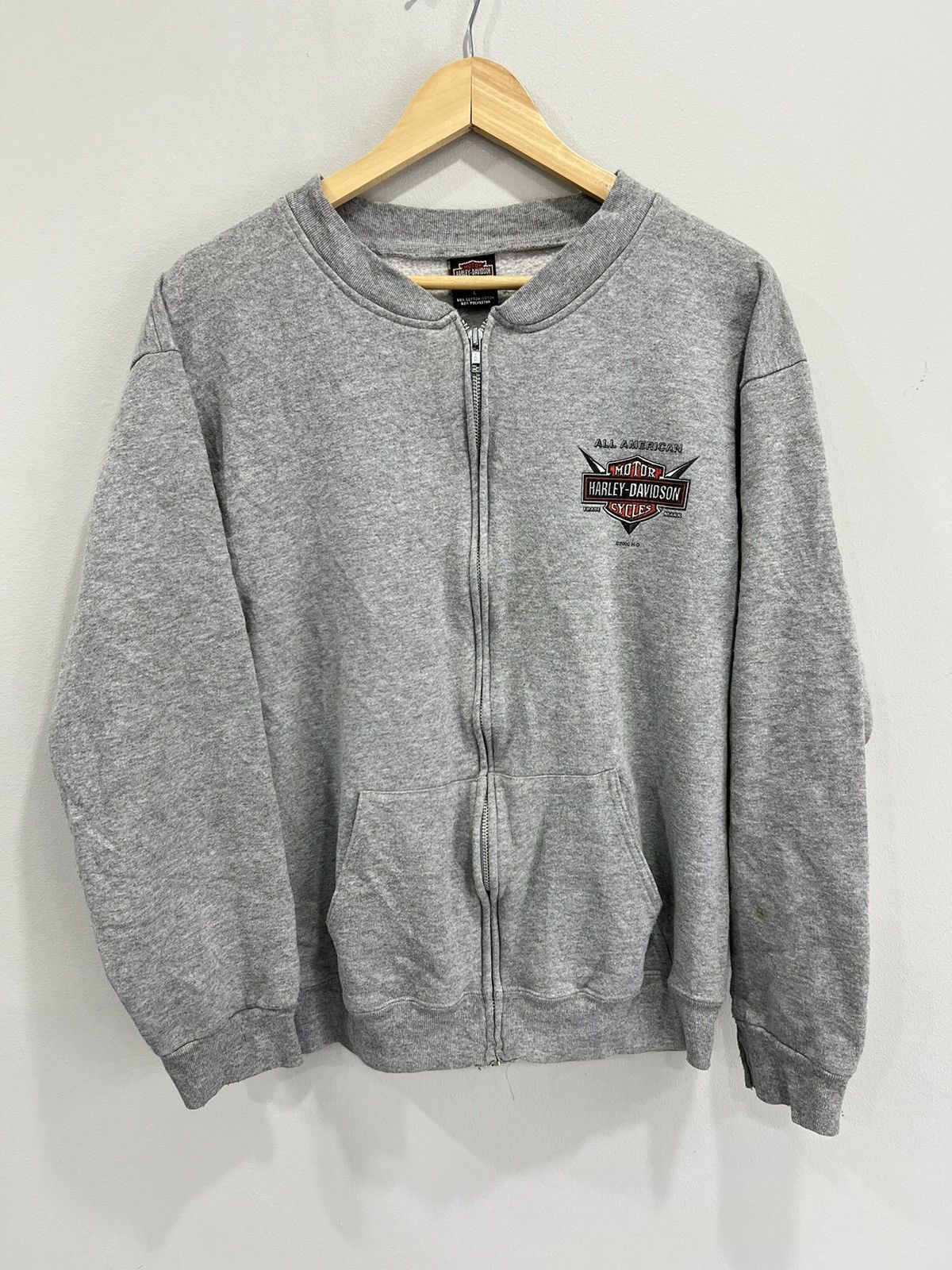 Harley Davidson Vintage 90s Harley Davidson Sweater Zip Up Size US L / EU 52-54 / 3 - 1 Thumbnail