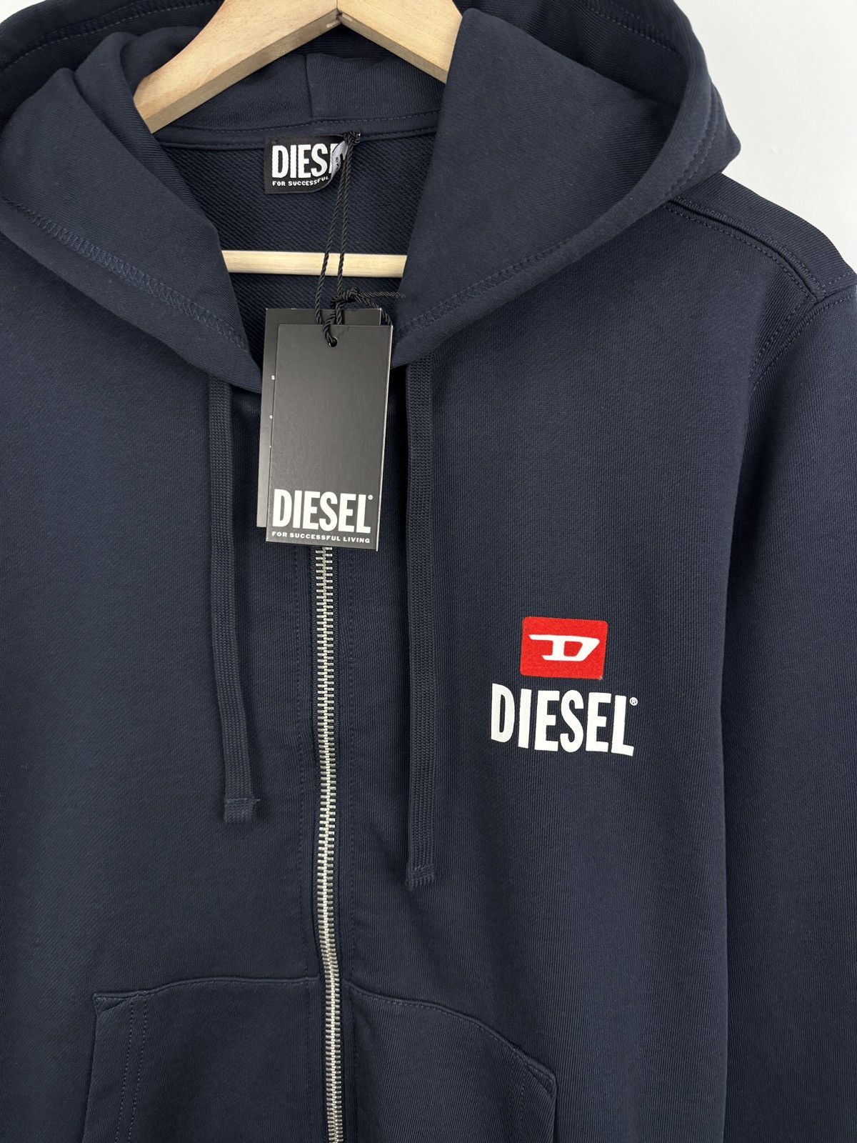 Diesel 🇺🇸 NWT❗️Diesel Full Zip Hoodie Blue For Successful Living Y2K Size US L / EU 52-54 / 3 - 4 Thumbnail