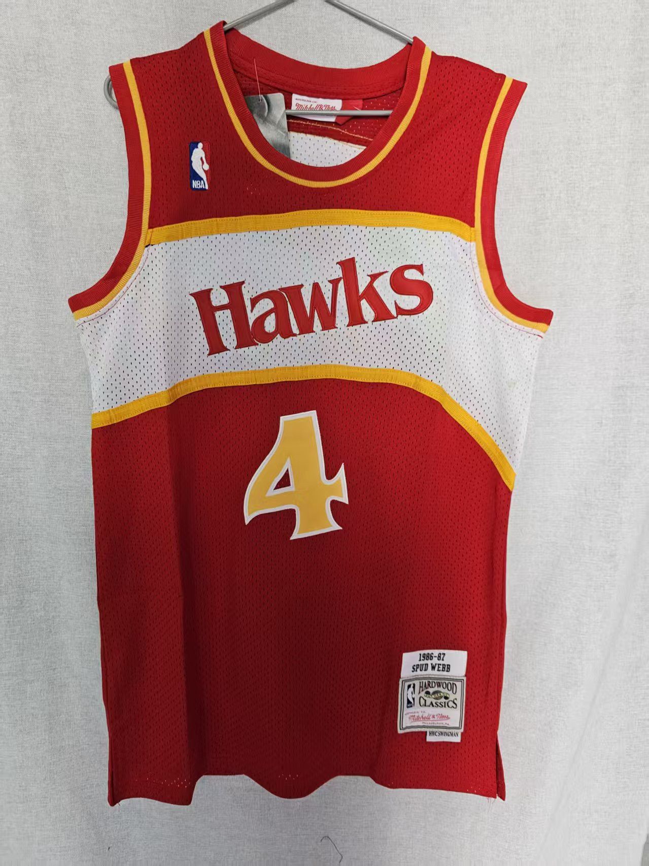 NBA Hawks #4 Spud Webb Jersey XL Size US XL / EU 56 / 4 - 1 Thumbnail